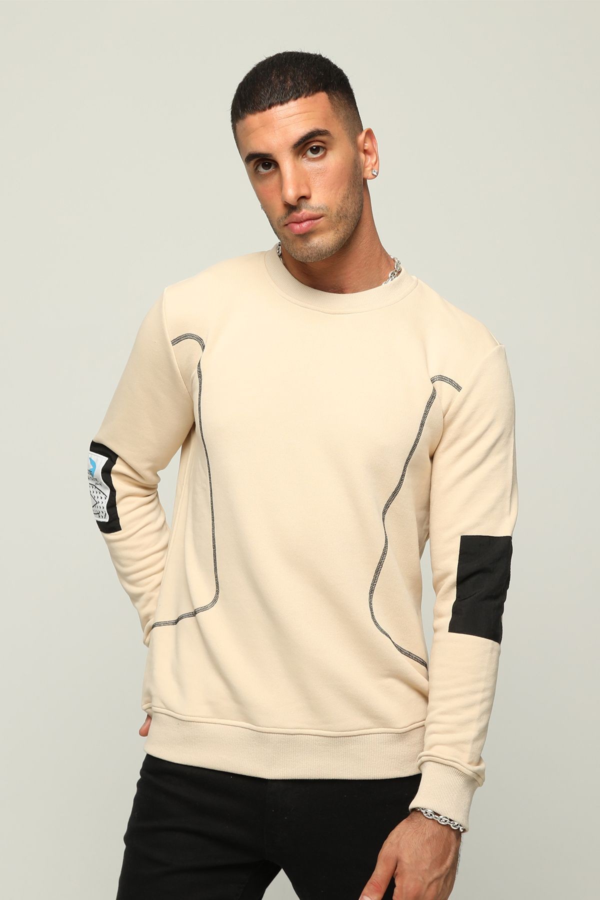 Erkek Regular Fit Bisiklet Yaka Baskılı Sweatshirt