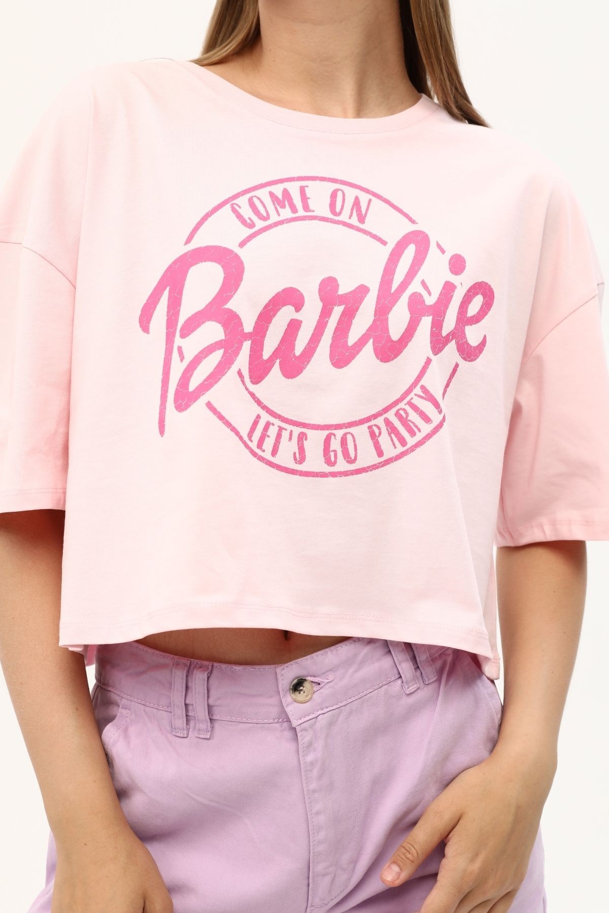 Kadın Baskılı Crop T-Shirt