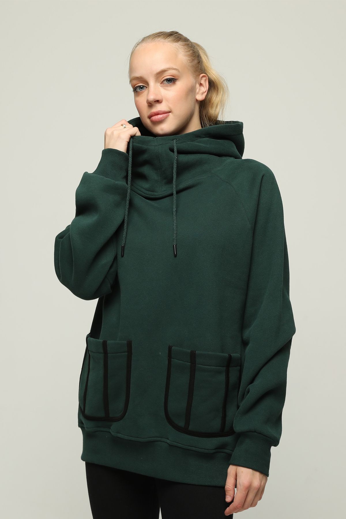 Oversize Cep Detaylı Sweatshirt