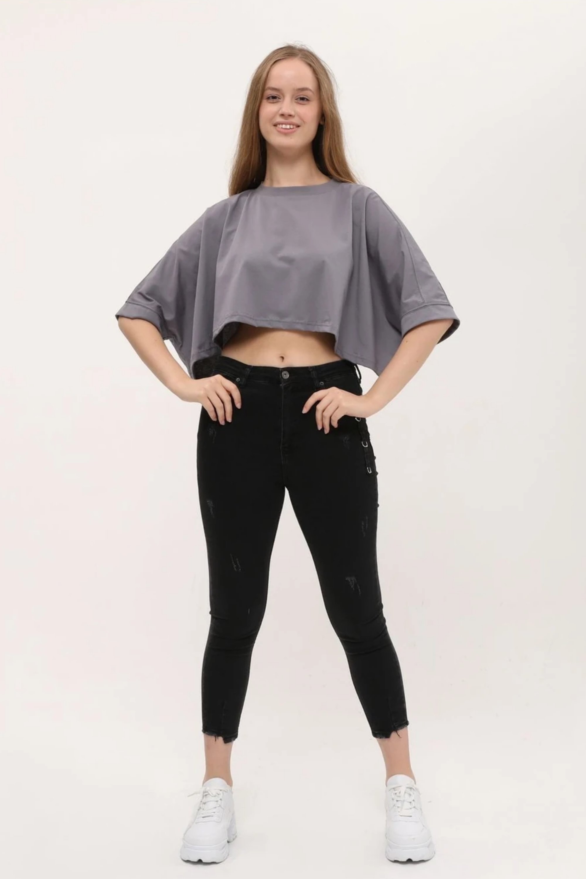 Yarasa Kol Crop T-shirt