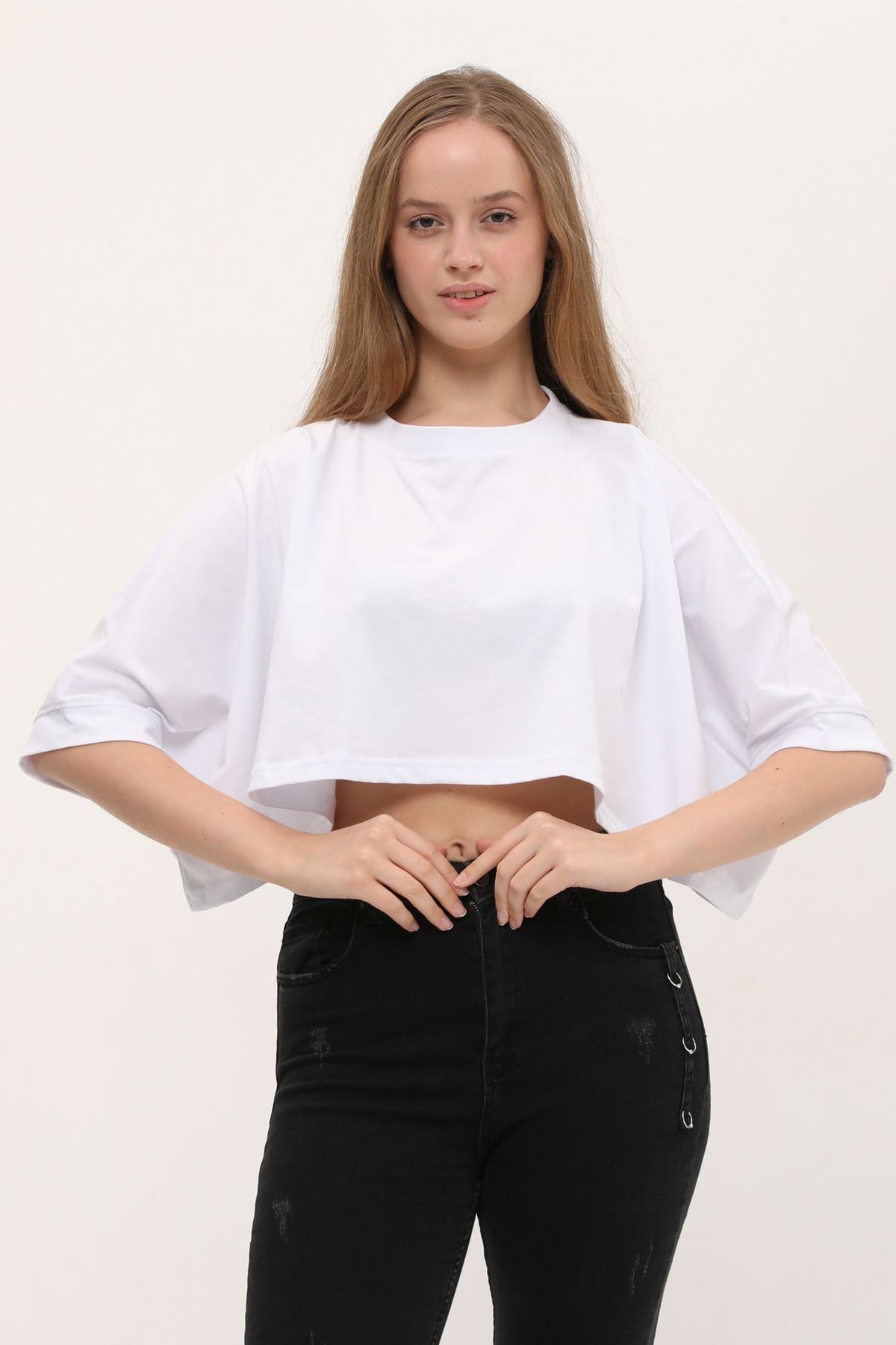 Yarasa Kol Crop T-shirt