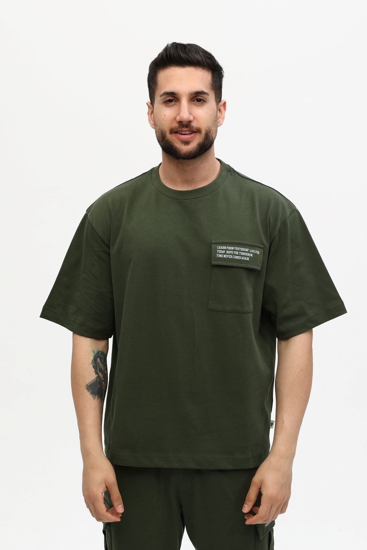 Erkek Baskılı Oversize Şort Takım