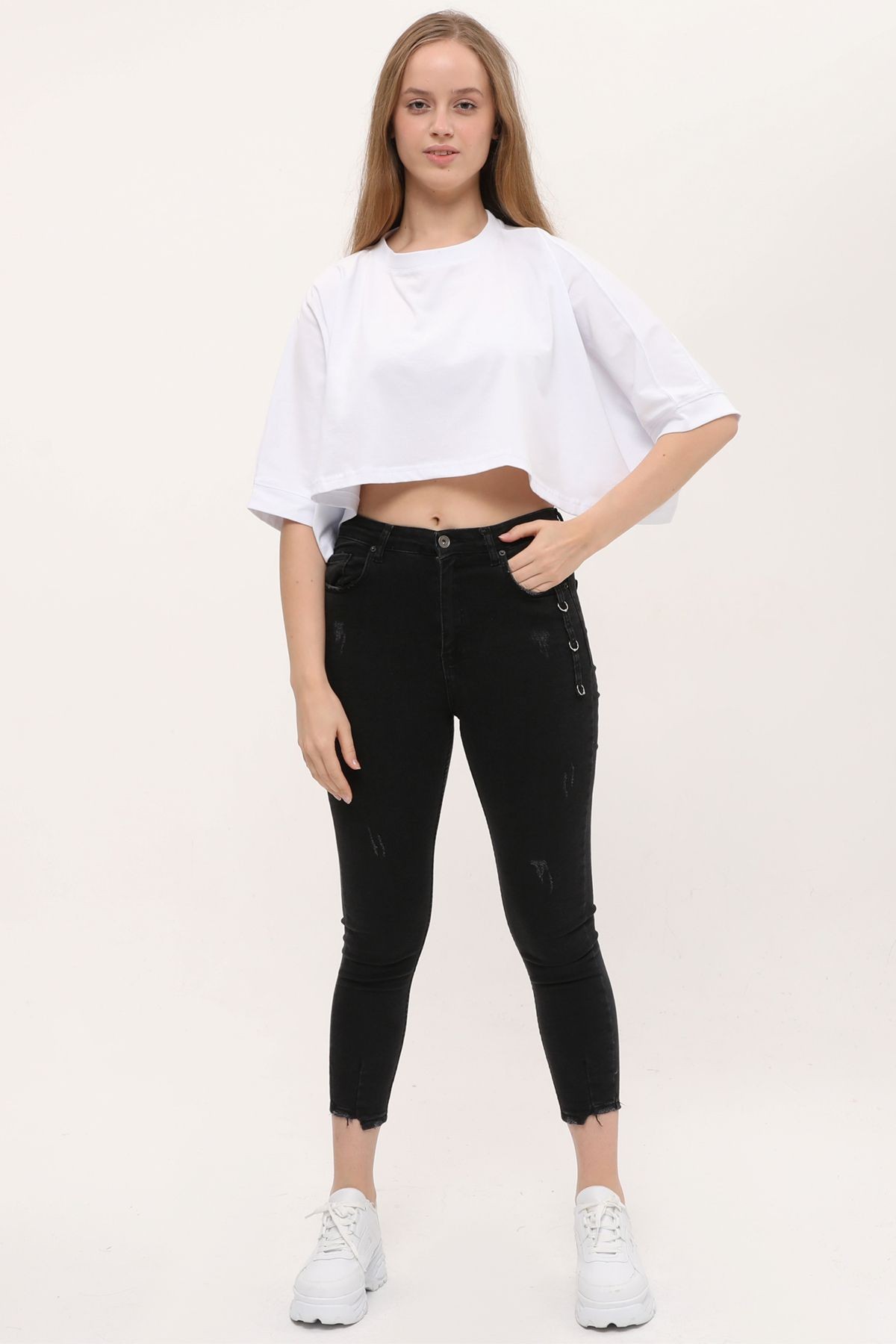 Yarasa Kol Crop T-shirt