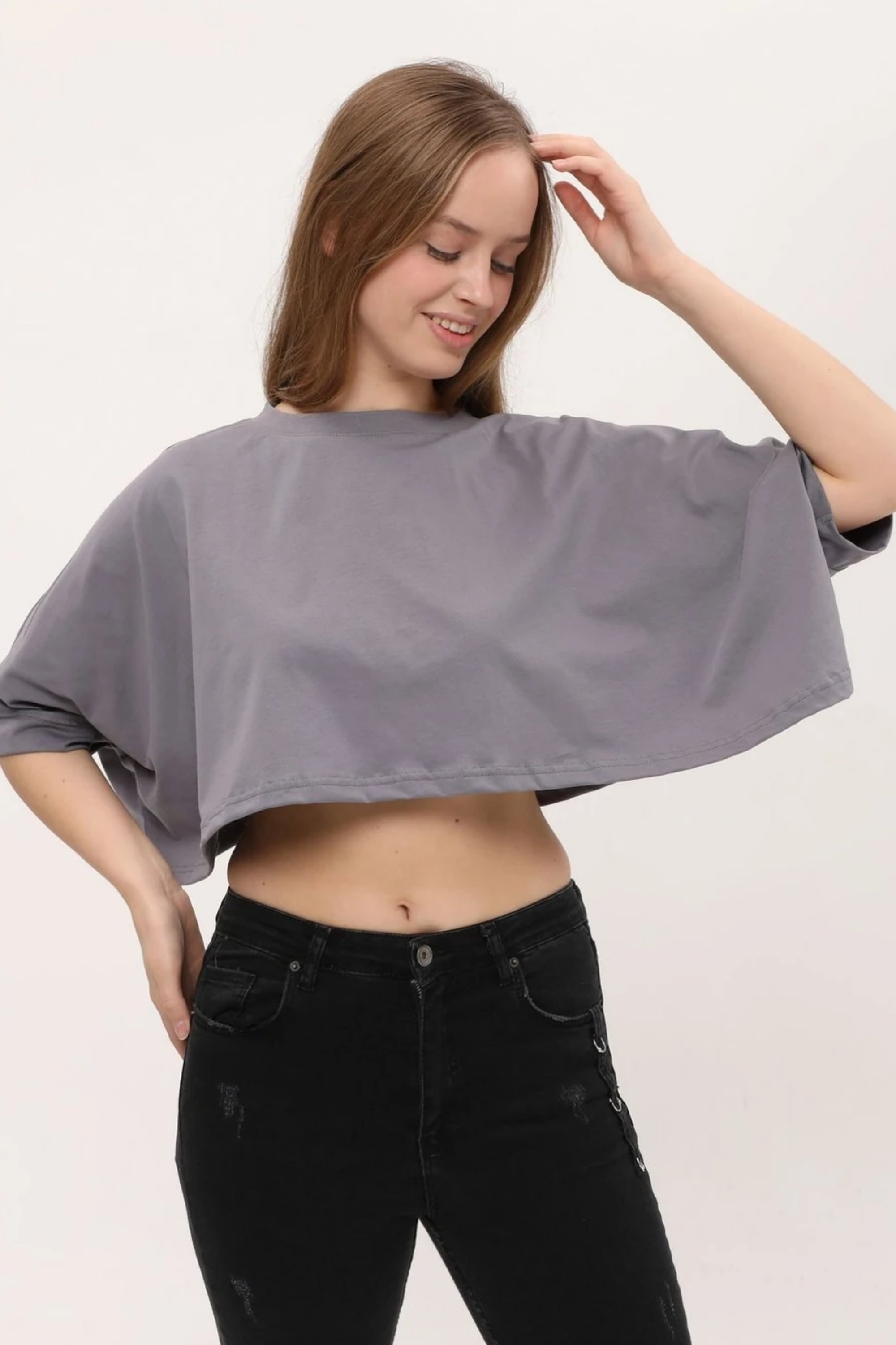 Yarasa Kol Crop T-shirt