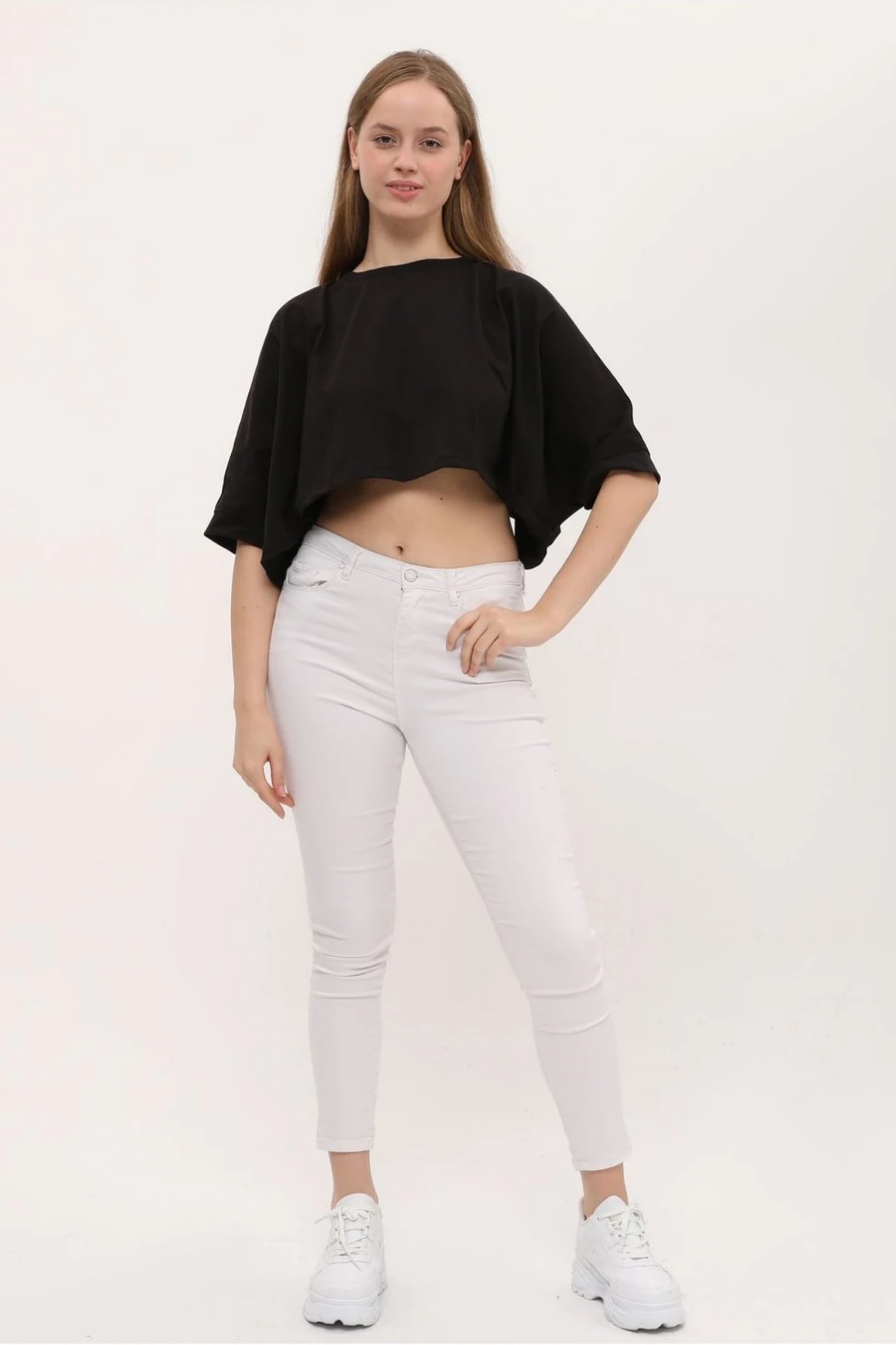 Yarasa Kol Crop T-shirt