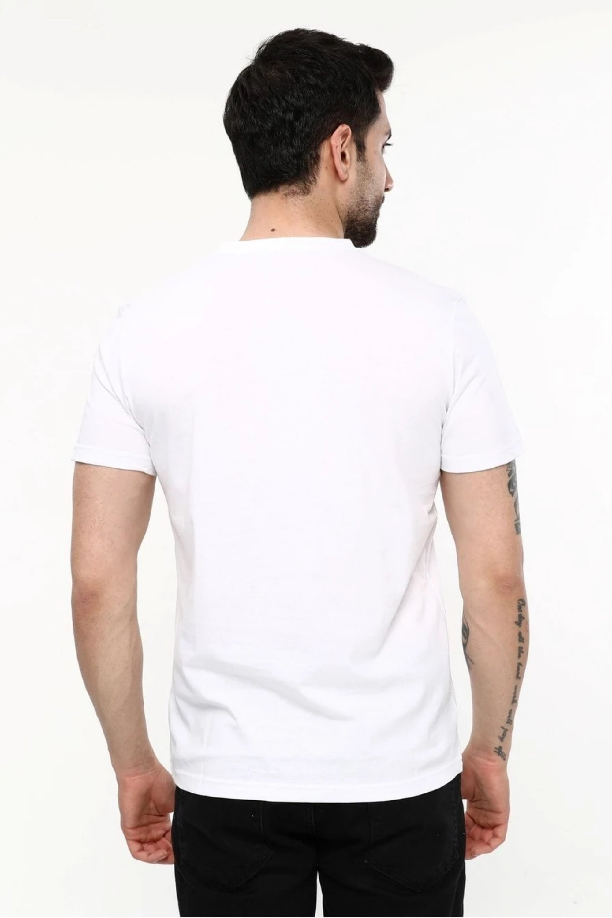 Beyaz V Yaka T-shirt