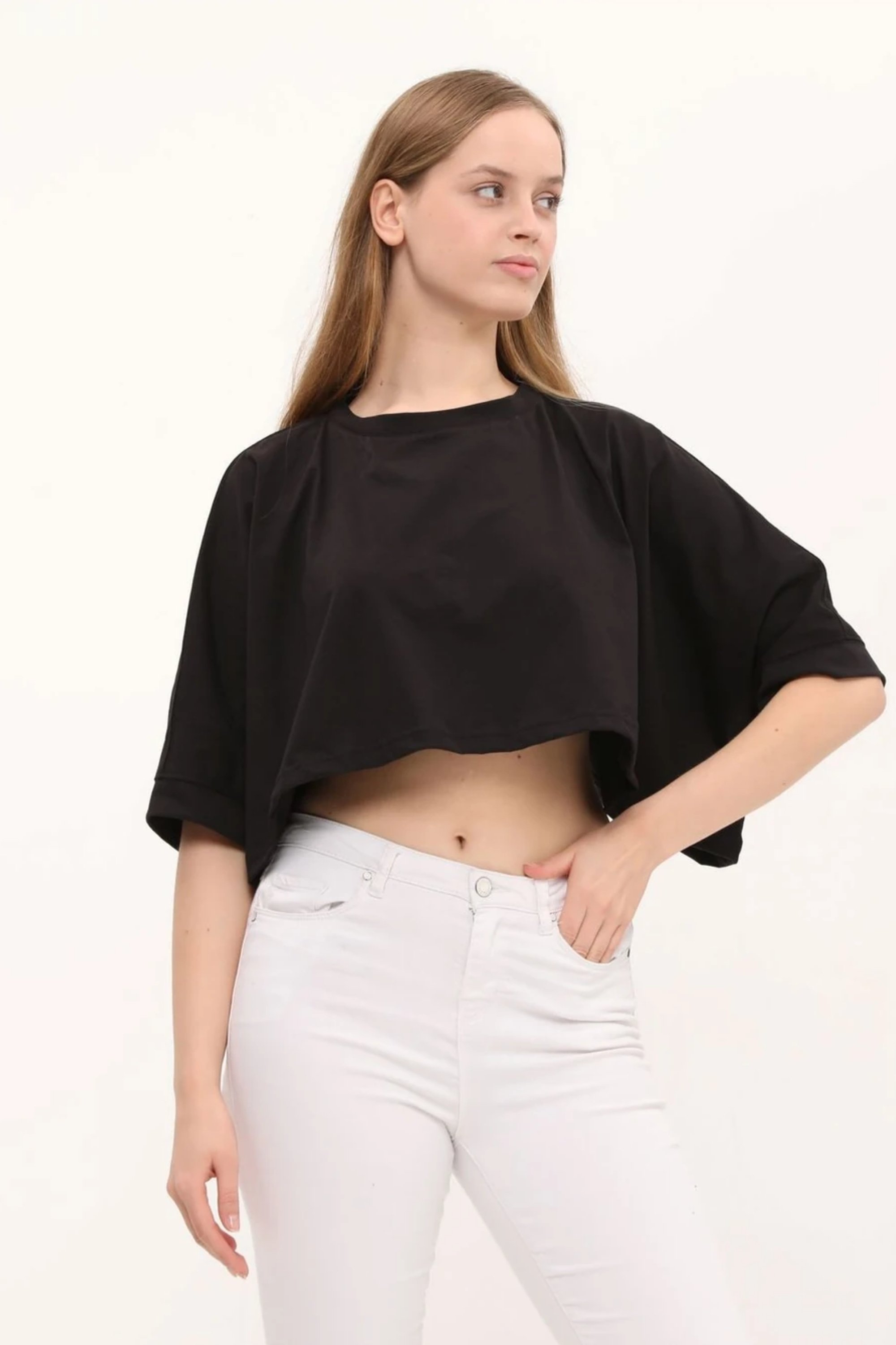 Yarasa Kol Crop T-shirt