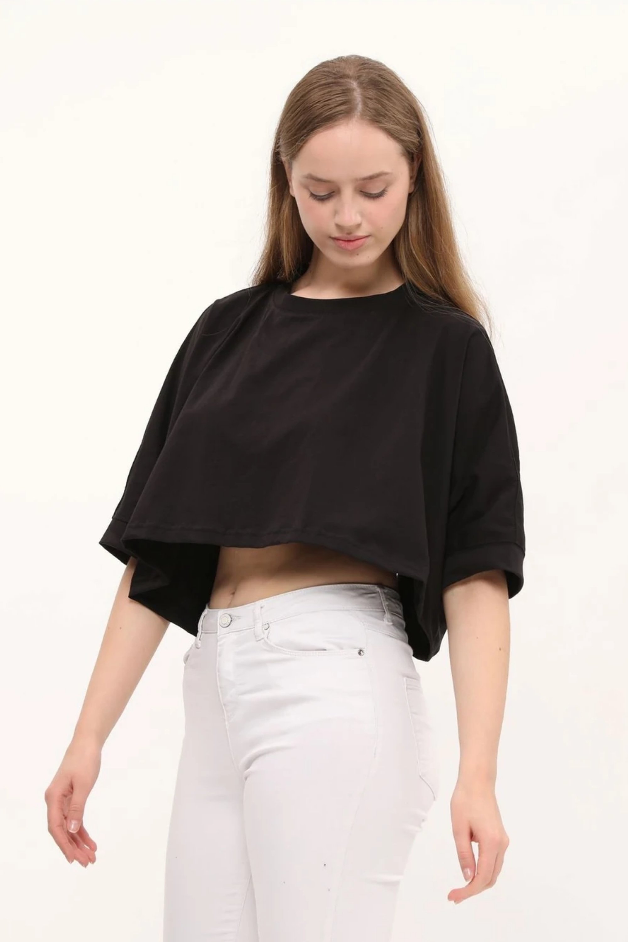 Yarasa Kol Crop T-shirt