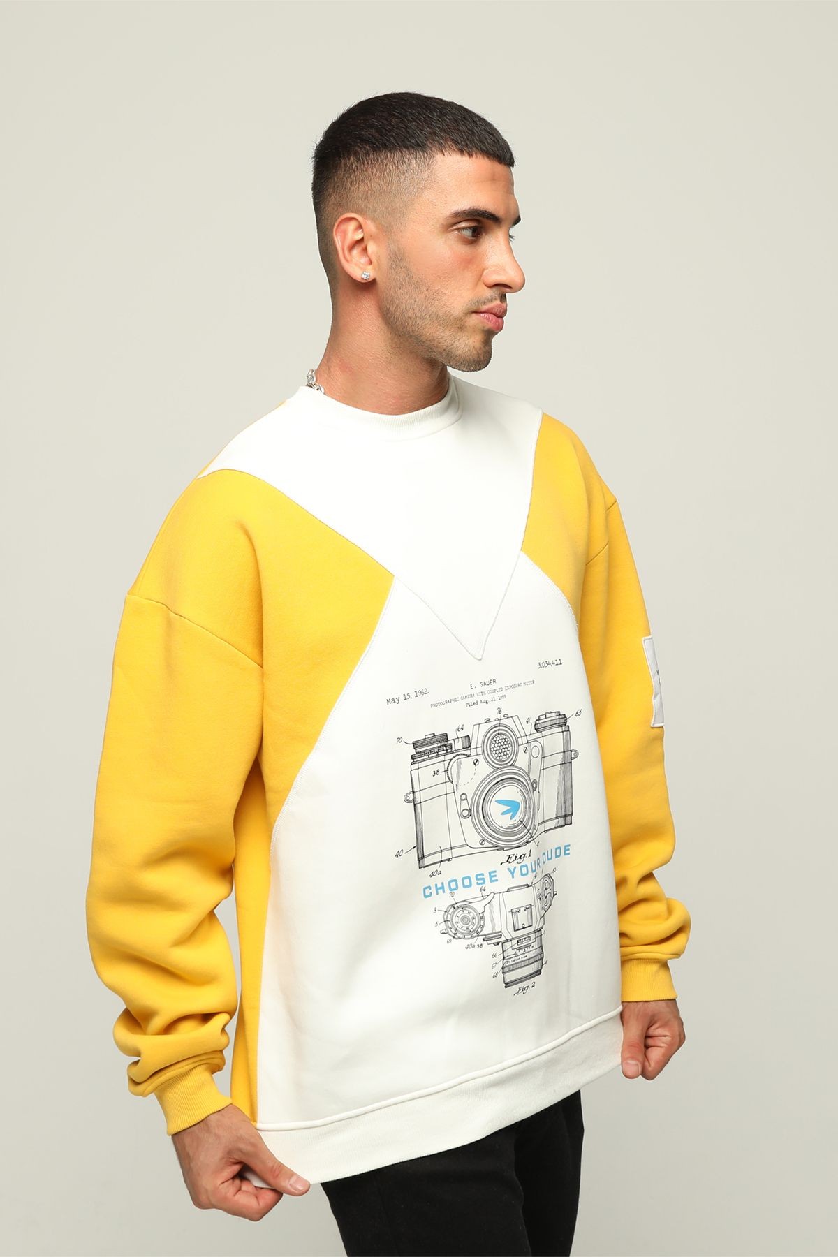 Erkek Oversize Baskılı Sweatshirt