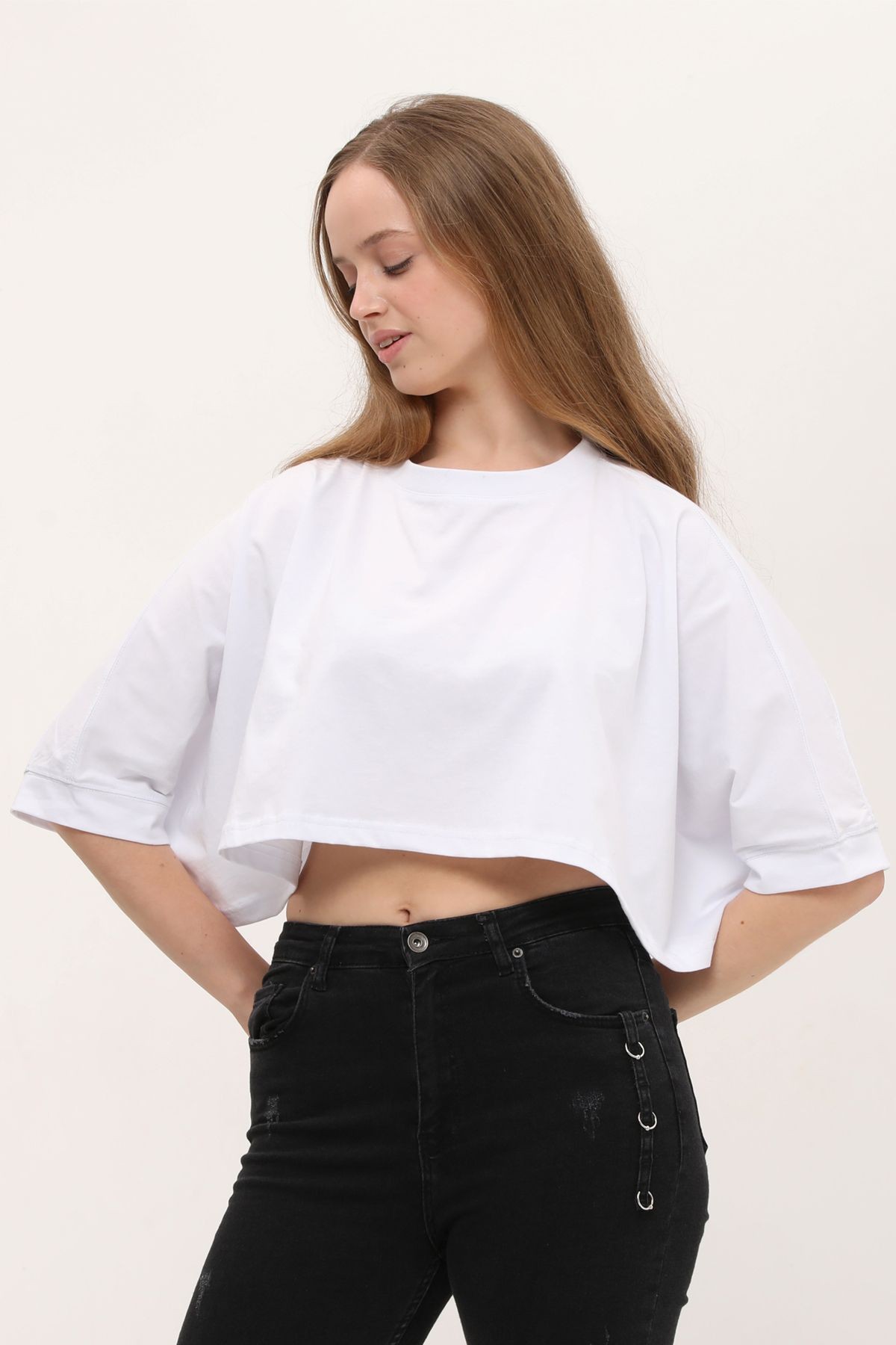 Yarasa Kol Crop T-shirt