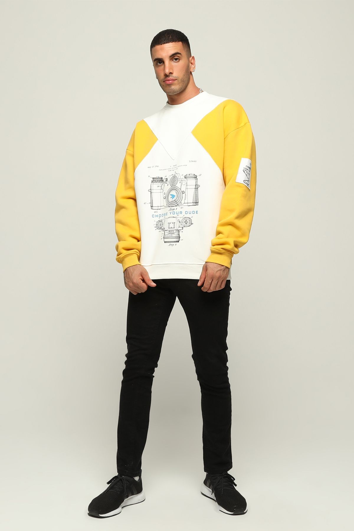 Erkek Oversize Baskılı Sweatshirt