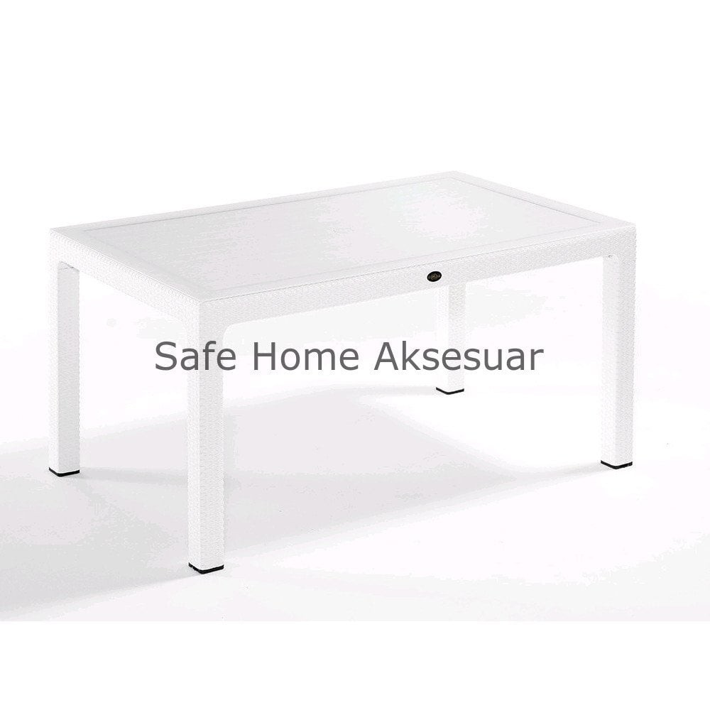 Classi Rattan Camlı Masa 90x150