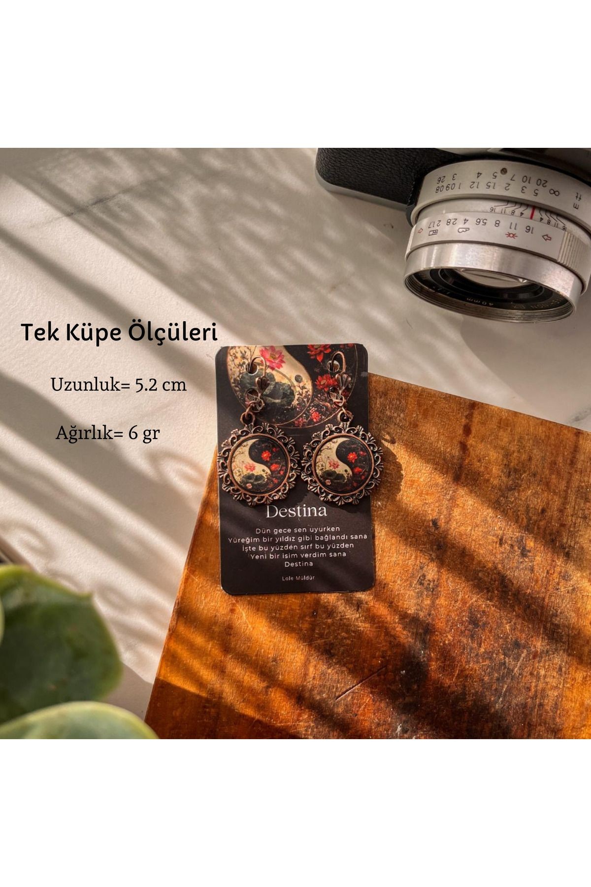 Şiir Küpe “destina” El Yapımı Özel Tasarım Kadın Küpe