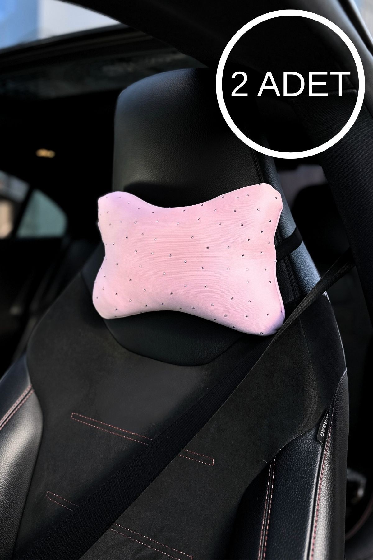 Scuba Taşlı Boyun Yastığı Açık Pembe ÇİFT