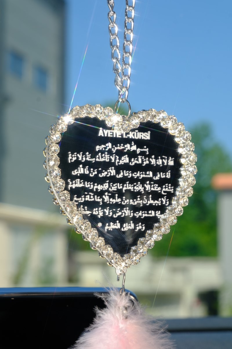 Kazıma Kalp Düşkapanı Dikiz Süsü Tüy Seçenekli 