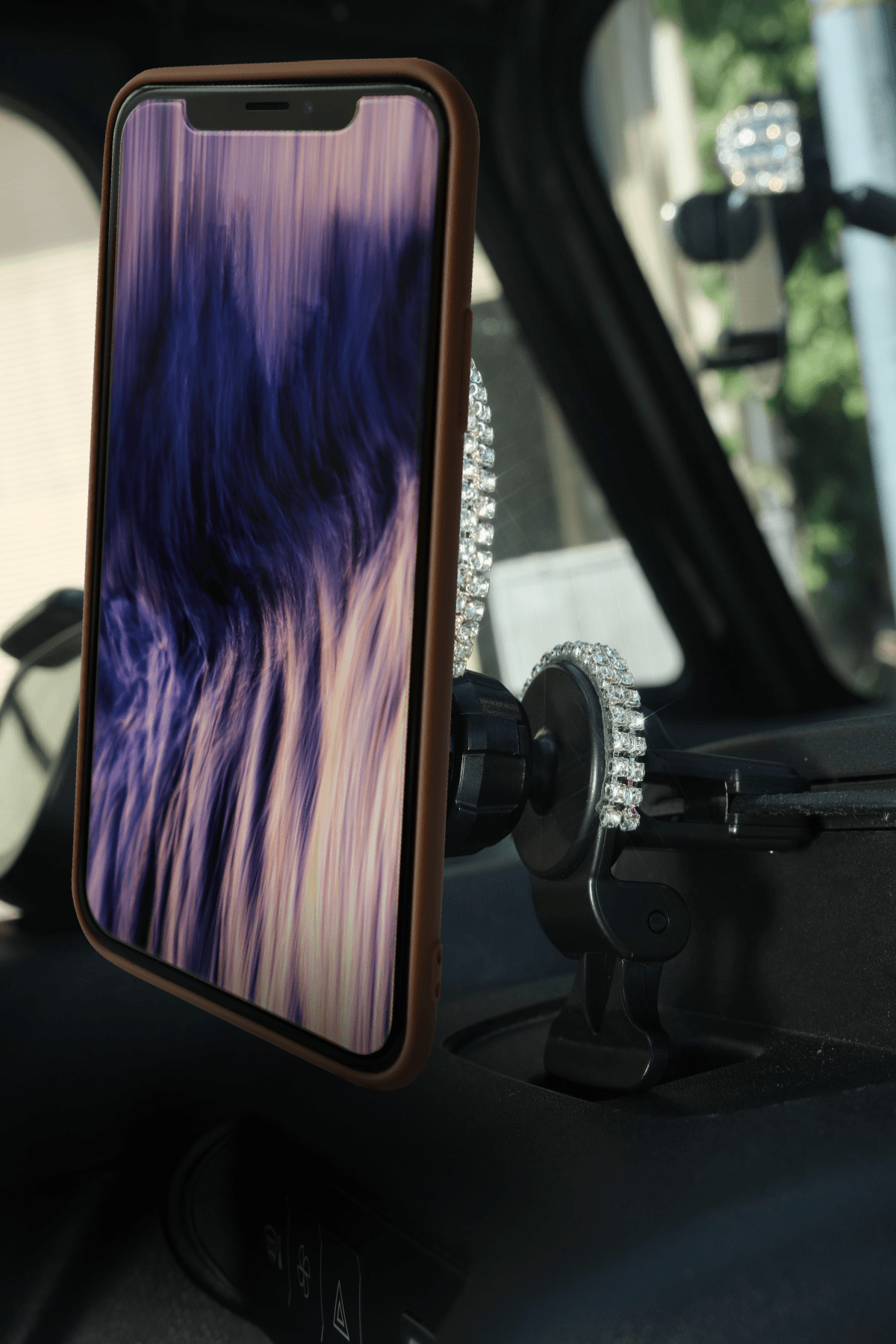 Klima Telefon Tutucu Gümüş Taş Ayak Destekli