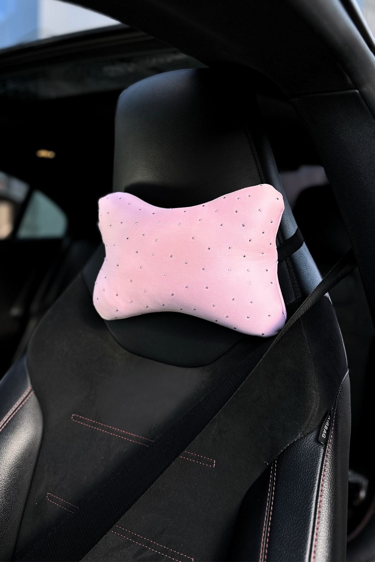 Scuba Taşlı Boyun Yastığı Açık Pembe ÇİFT