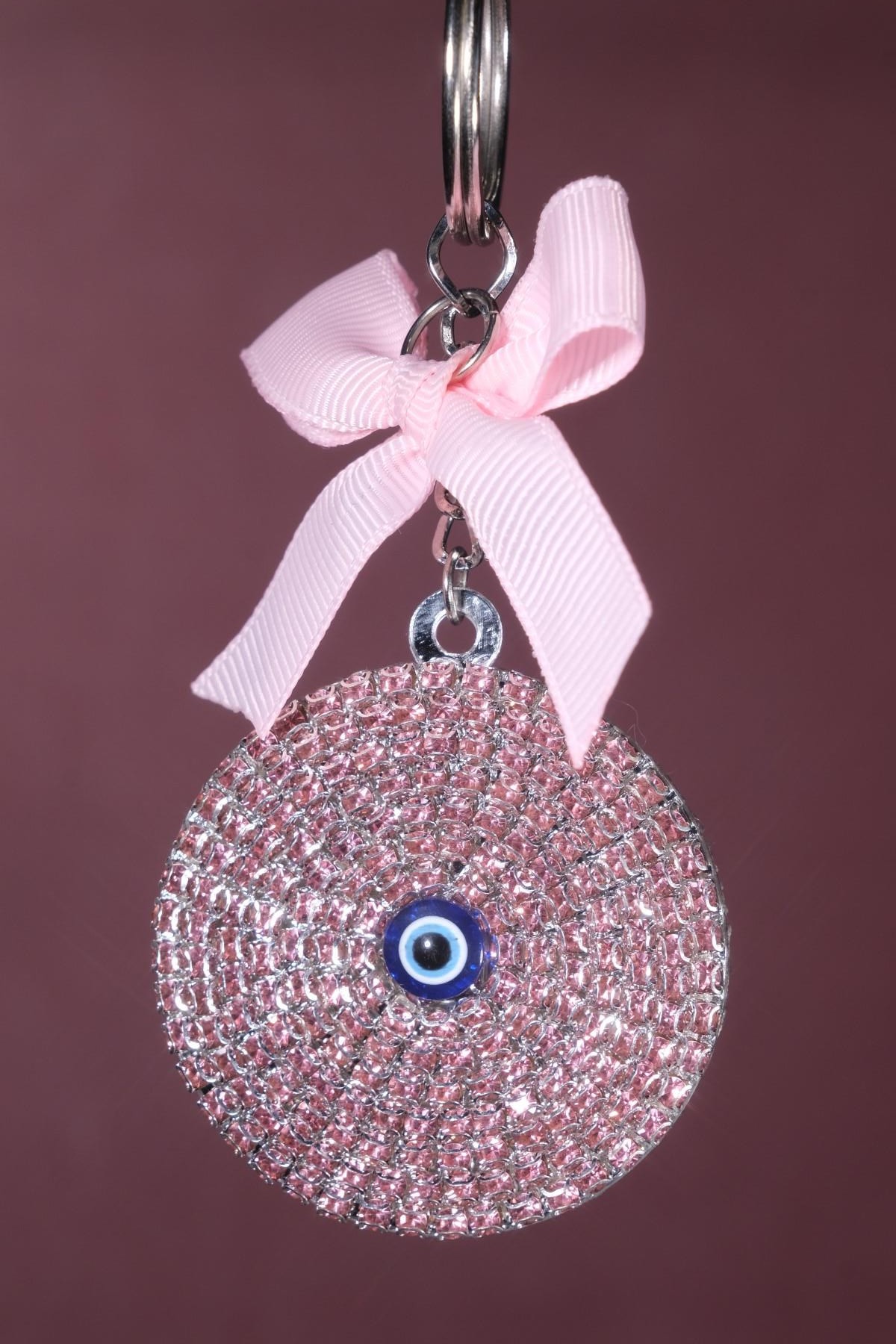 Pembe Nazar Anahtarlık & Açık Pembe Kurdela