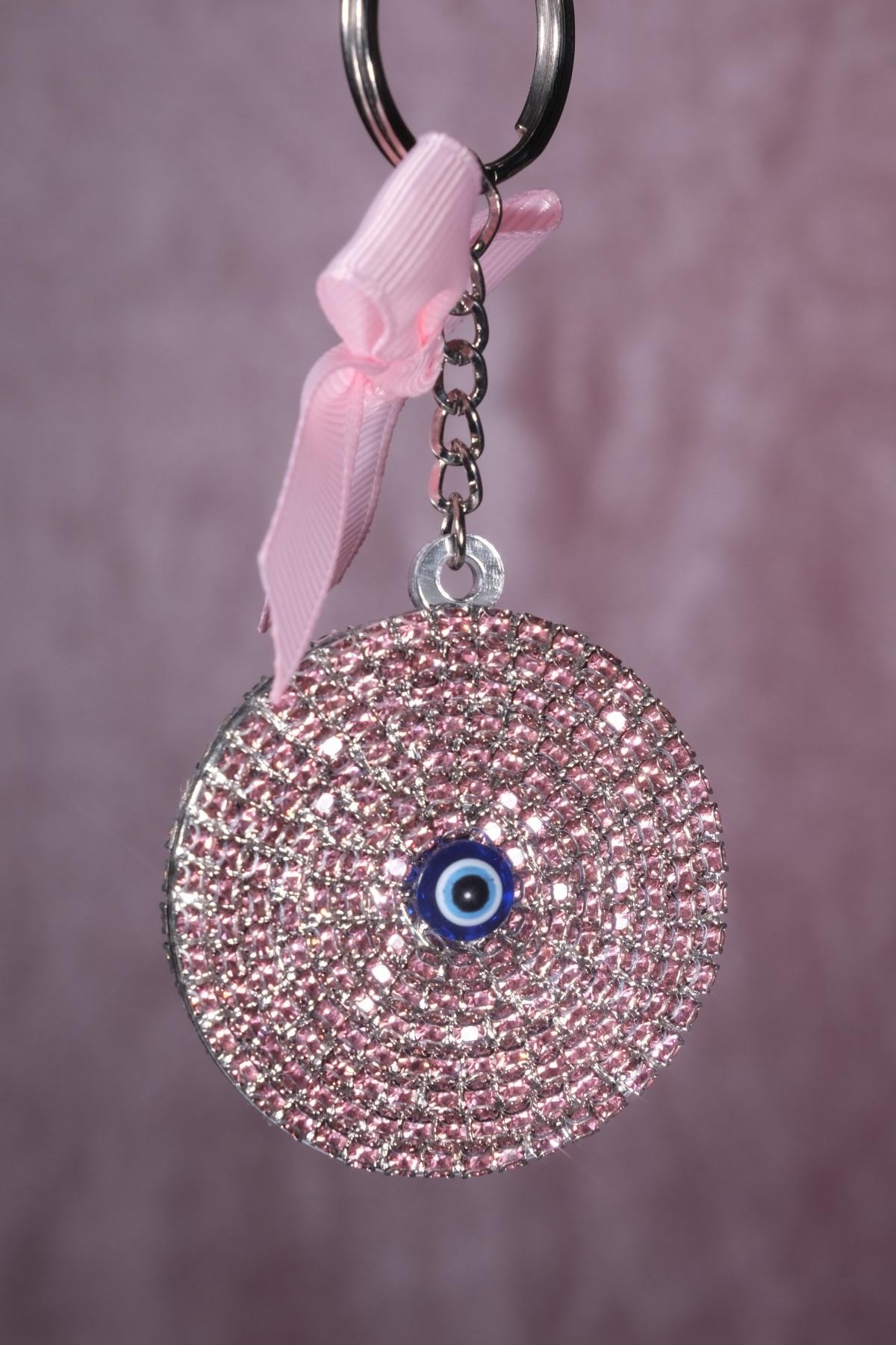 Pembe Nazar Anahtarlık & Açık Pembe Kurdela