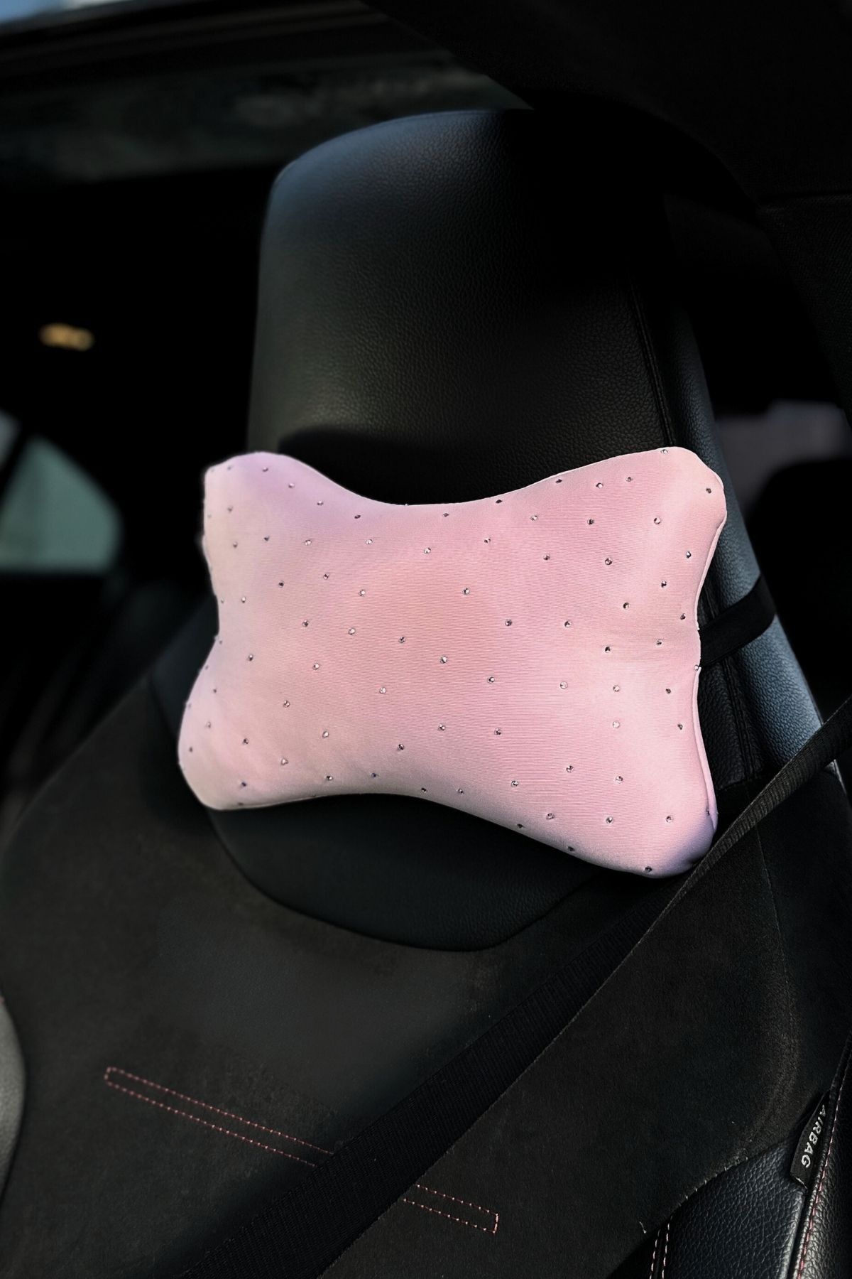 Scuba Taşlı Boyun Yastığı Açık Pembe ÇİFT