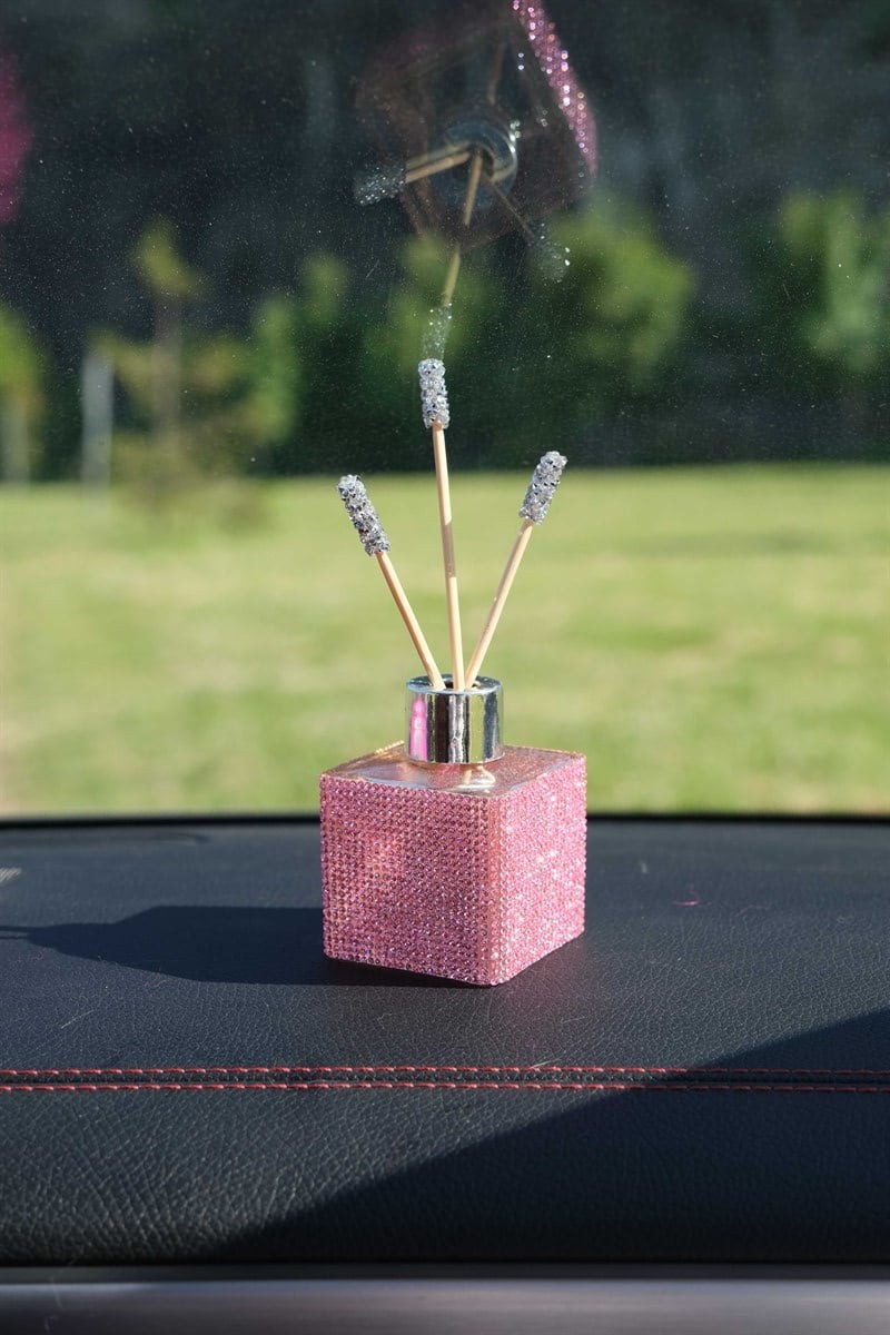 Pembe Kare Taşlı Kavanoz Koku