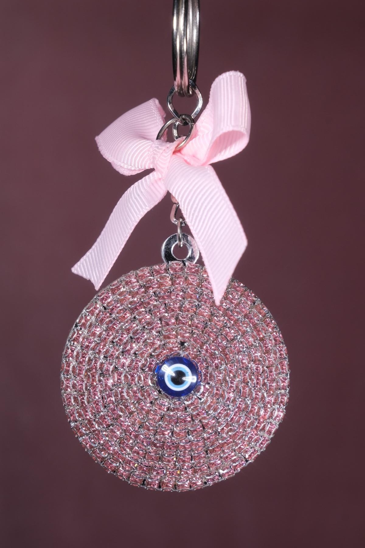 Pembe Nazar Anahtarlık & Açık Pembe Kurdela