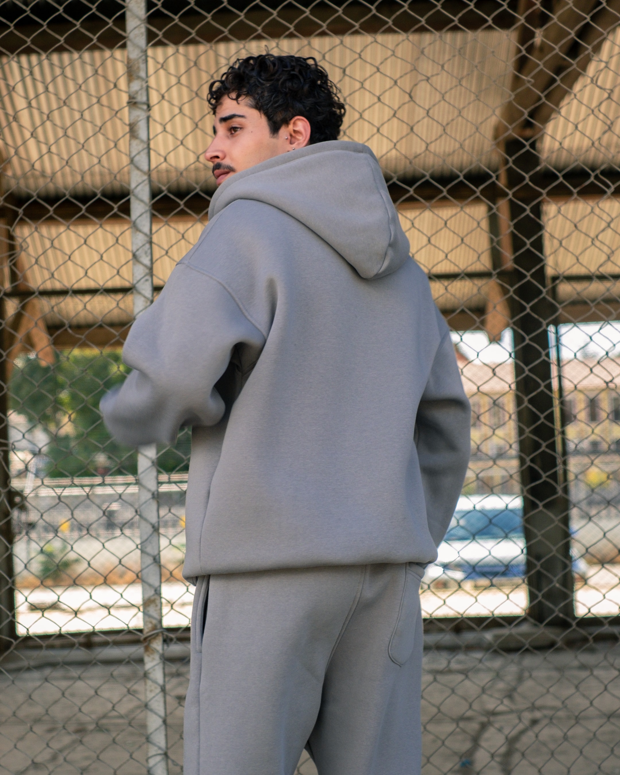 LUTE Premium Oversize Zip Hoodie-Duman Gri