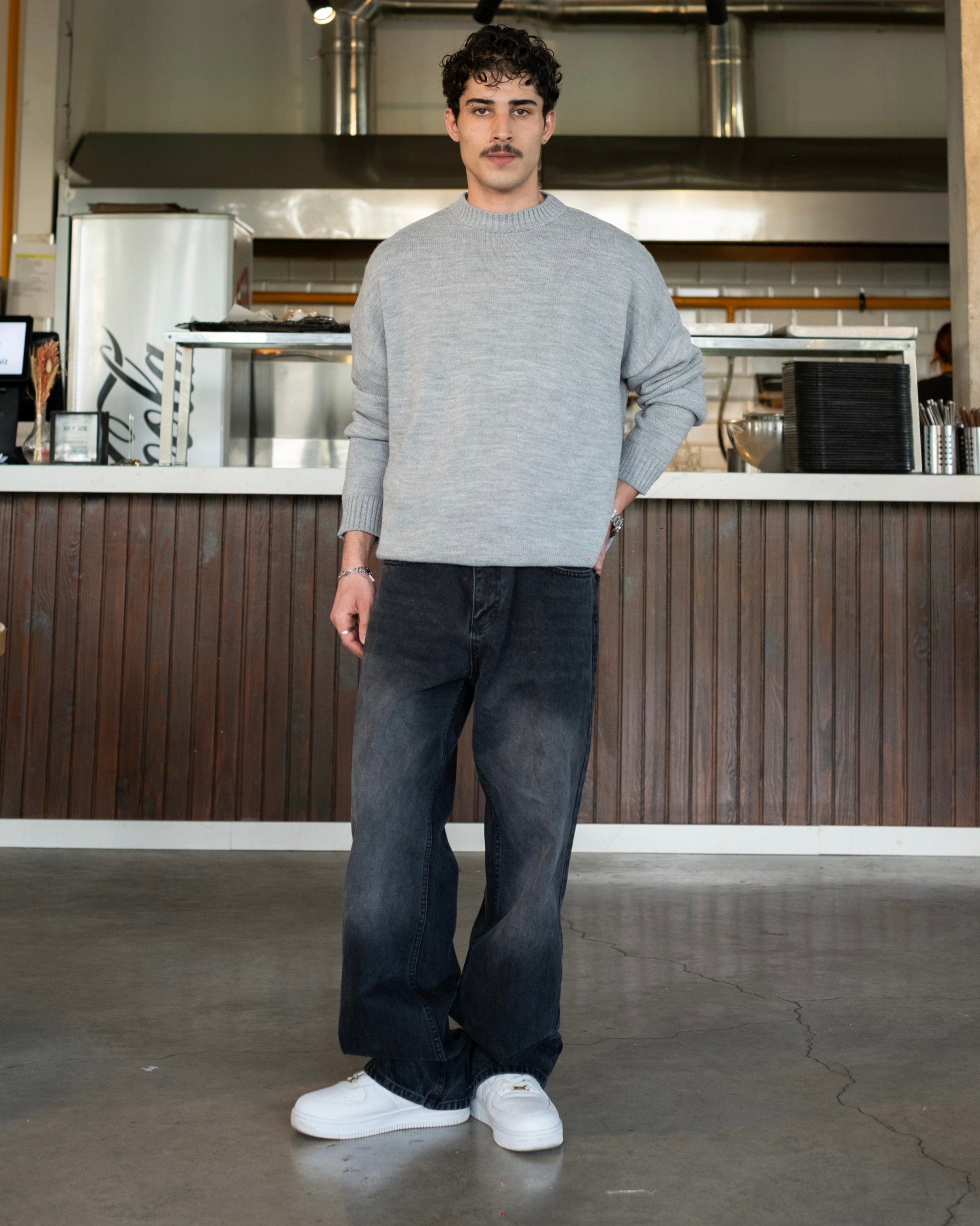 Gri Basic Oversize Triko