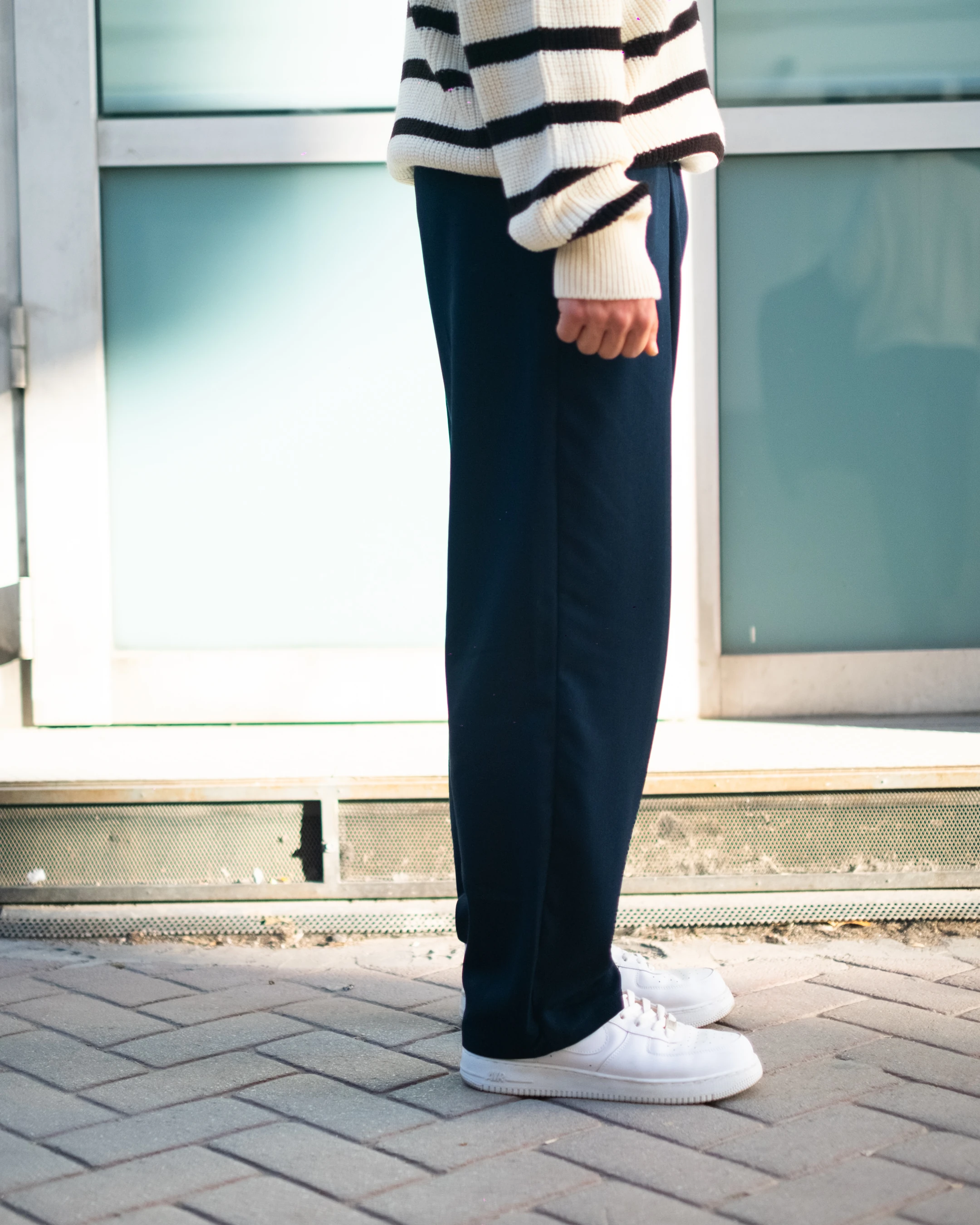 Lacivert Baggy Kumaş Pantolon Kışlık