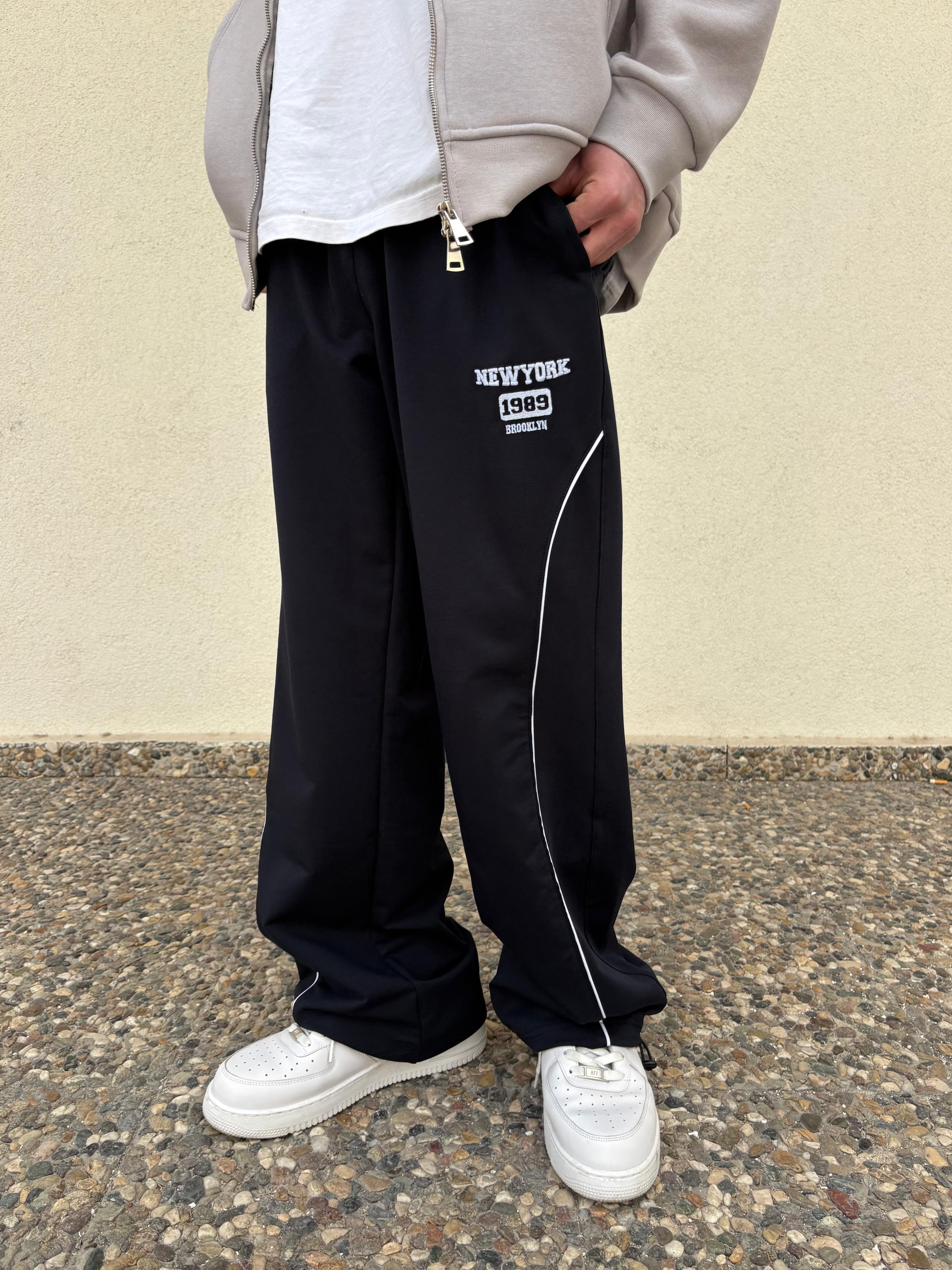 N.Y Print Baggy Sweatpants - Koyu Lacivert -Mevsimlik