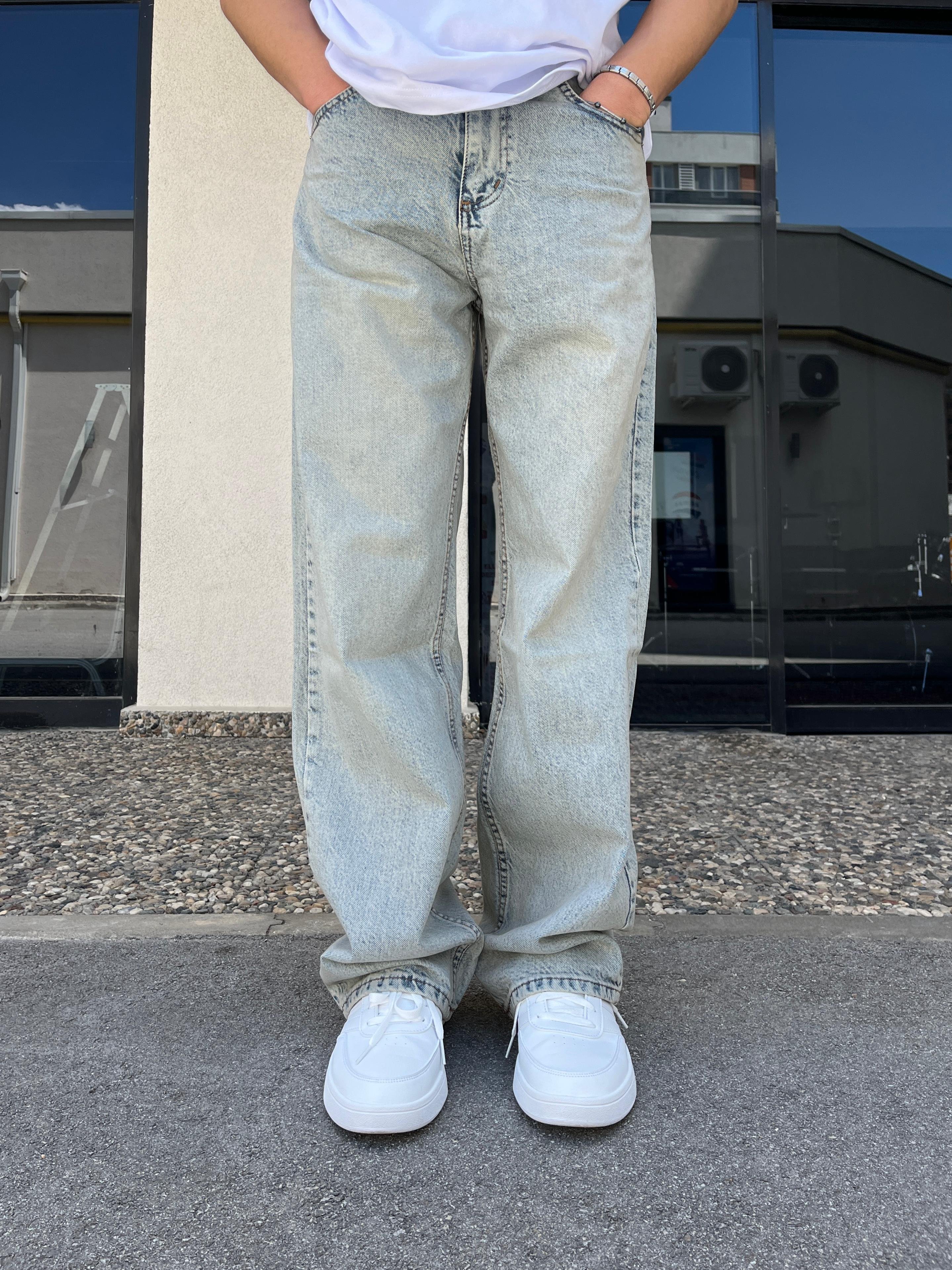 Light Blue Washed Baggy Jeans