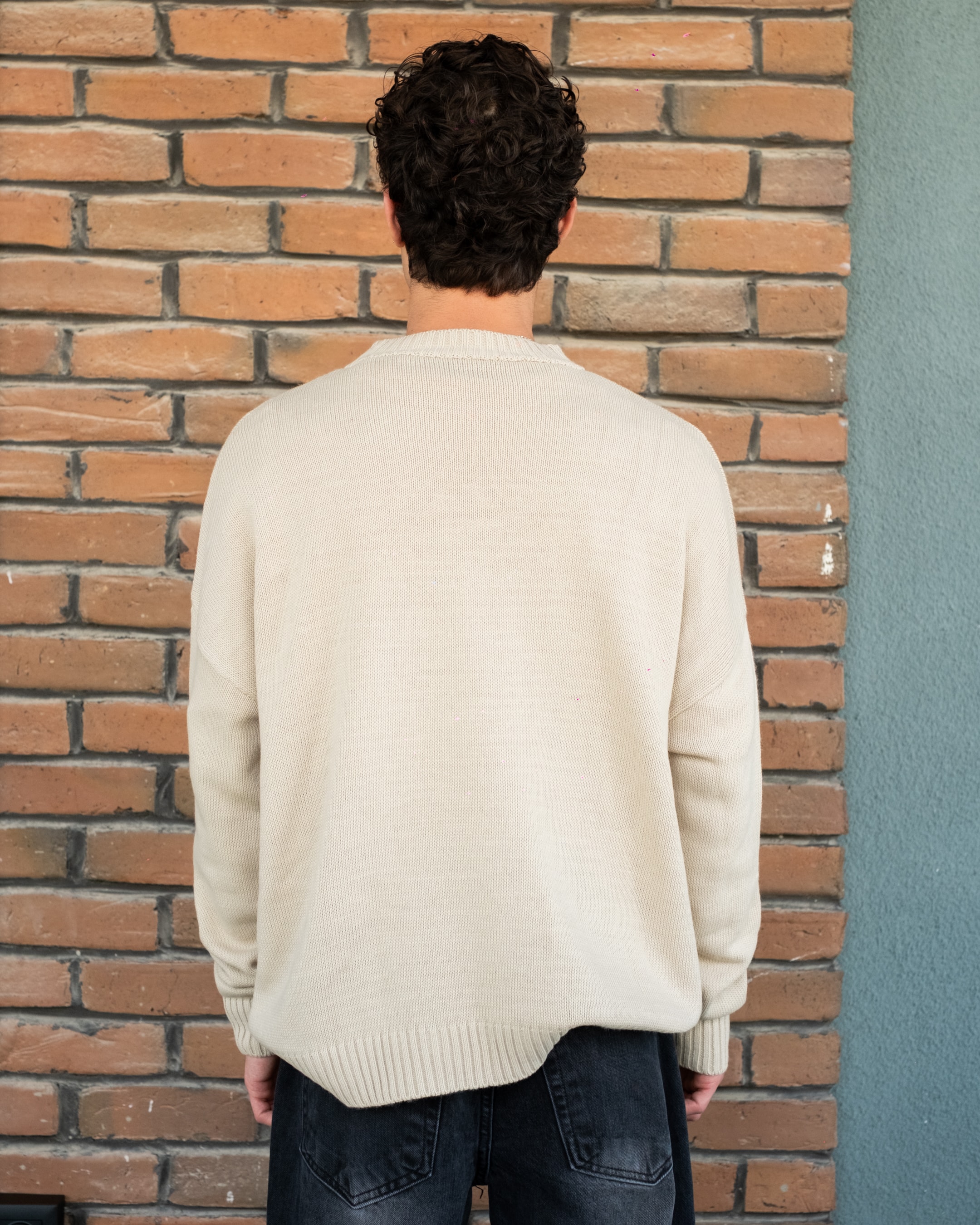 Bej Basic Oversize Triko