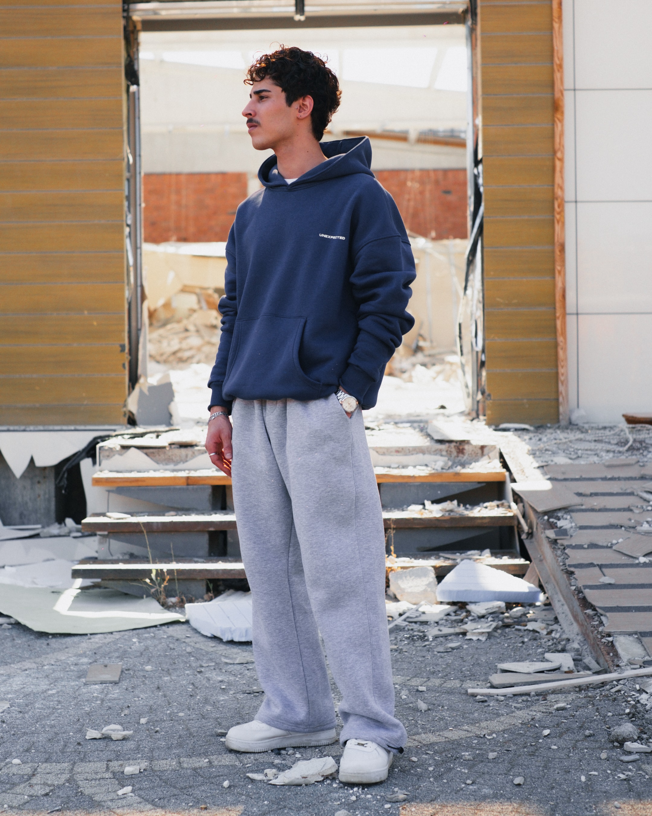 Basic Grey Baggy Sweatpants - Kışlık