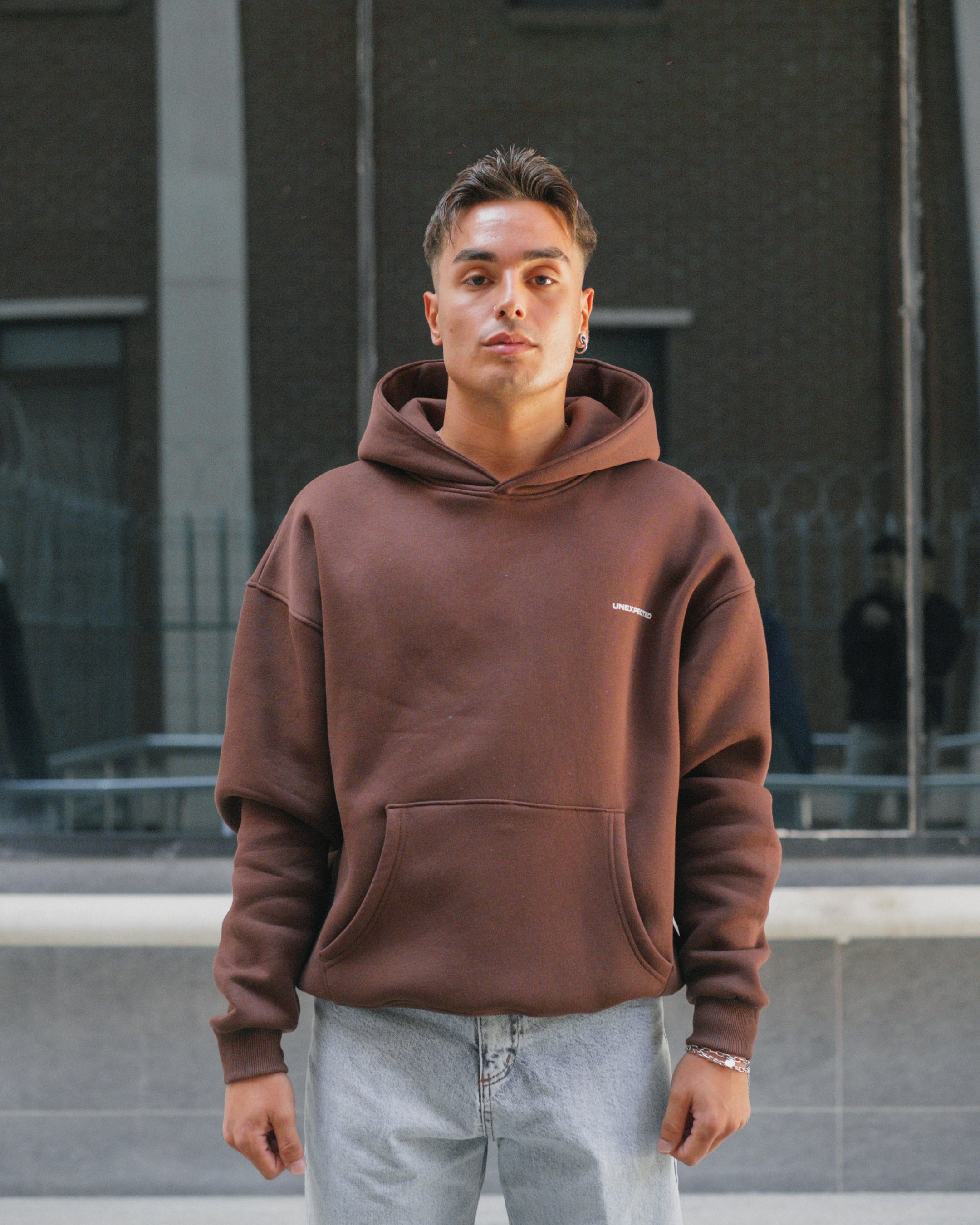 Unexpected Oversize Premium Hoodie - kahve