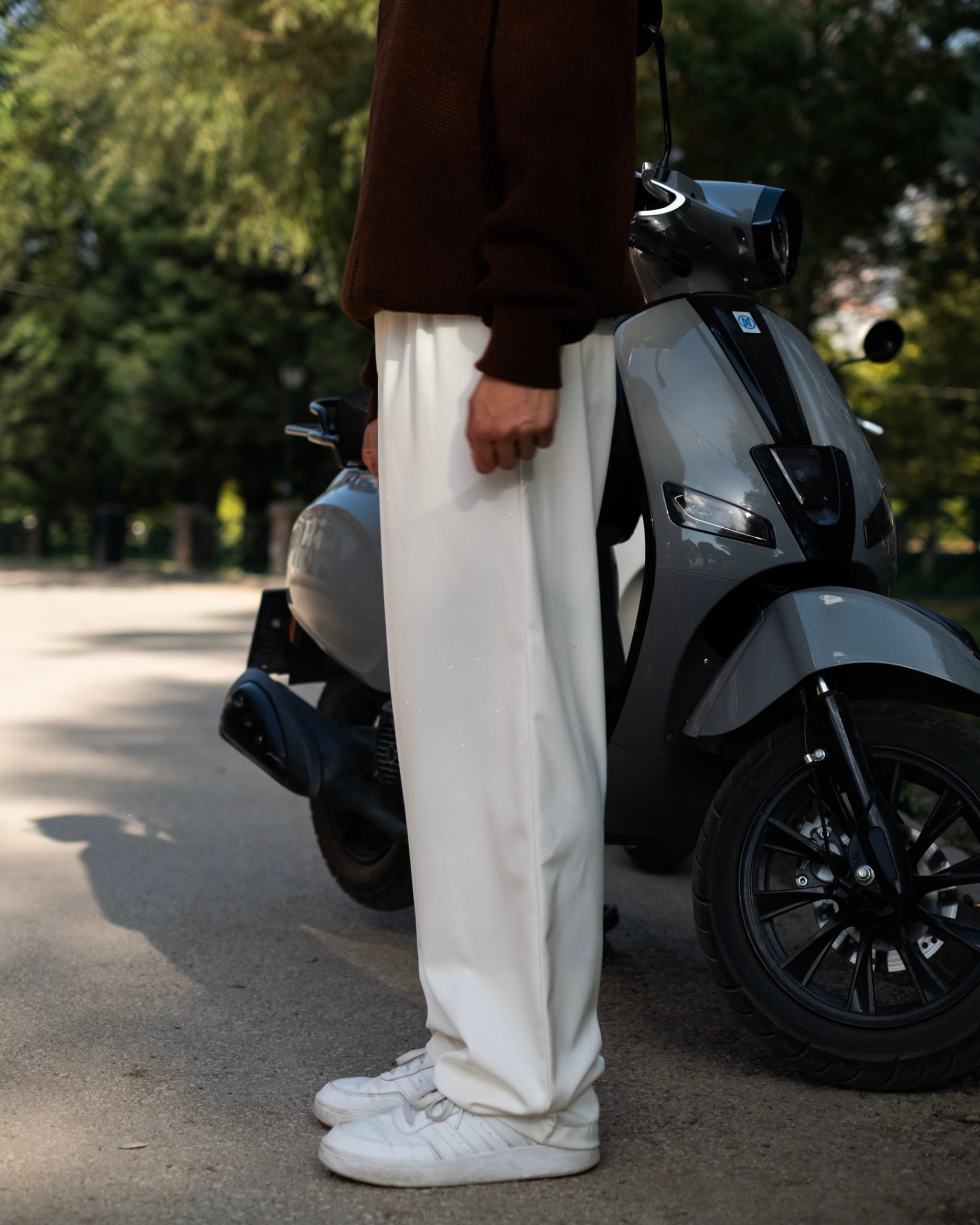 Ekru Basic Baggy Kumaş Pantolon