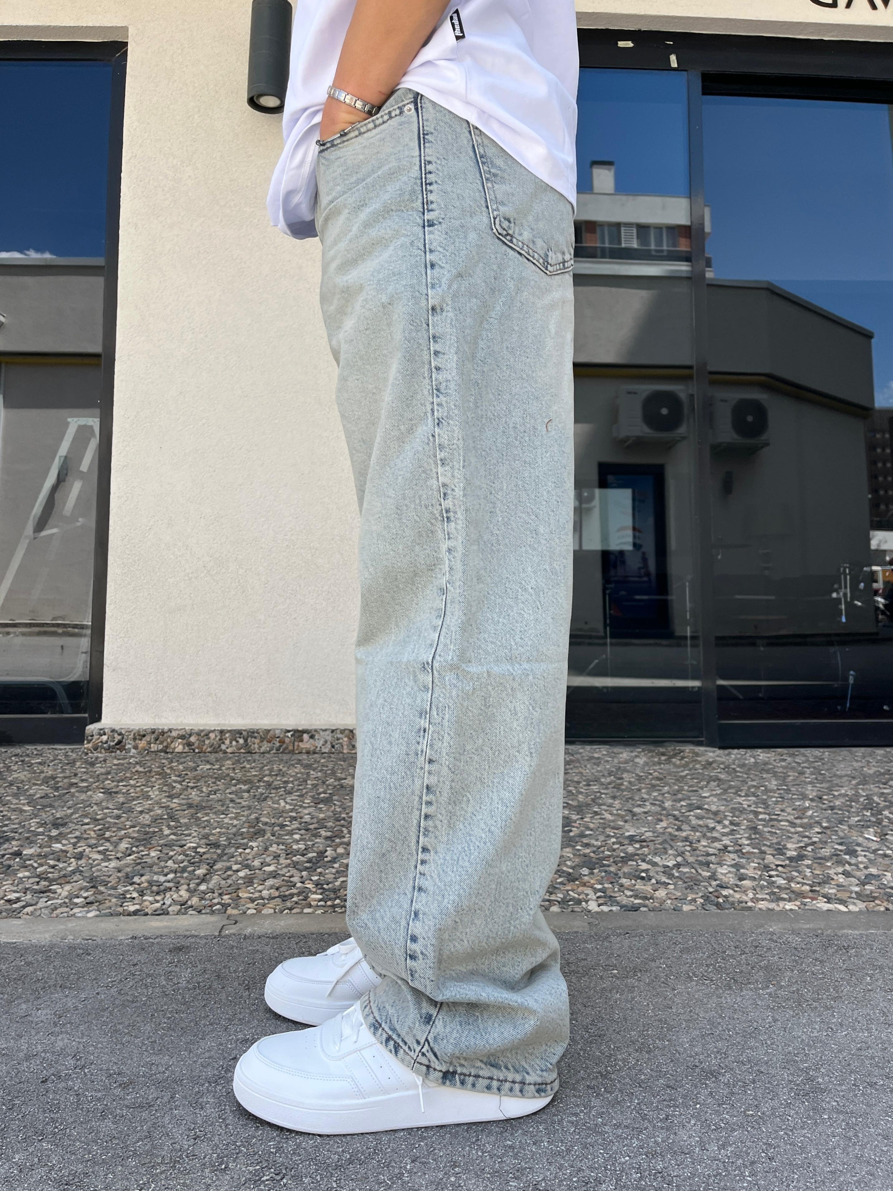 Light Blue Washed Baggy Jeans