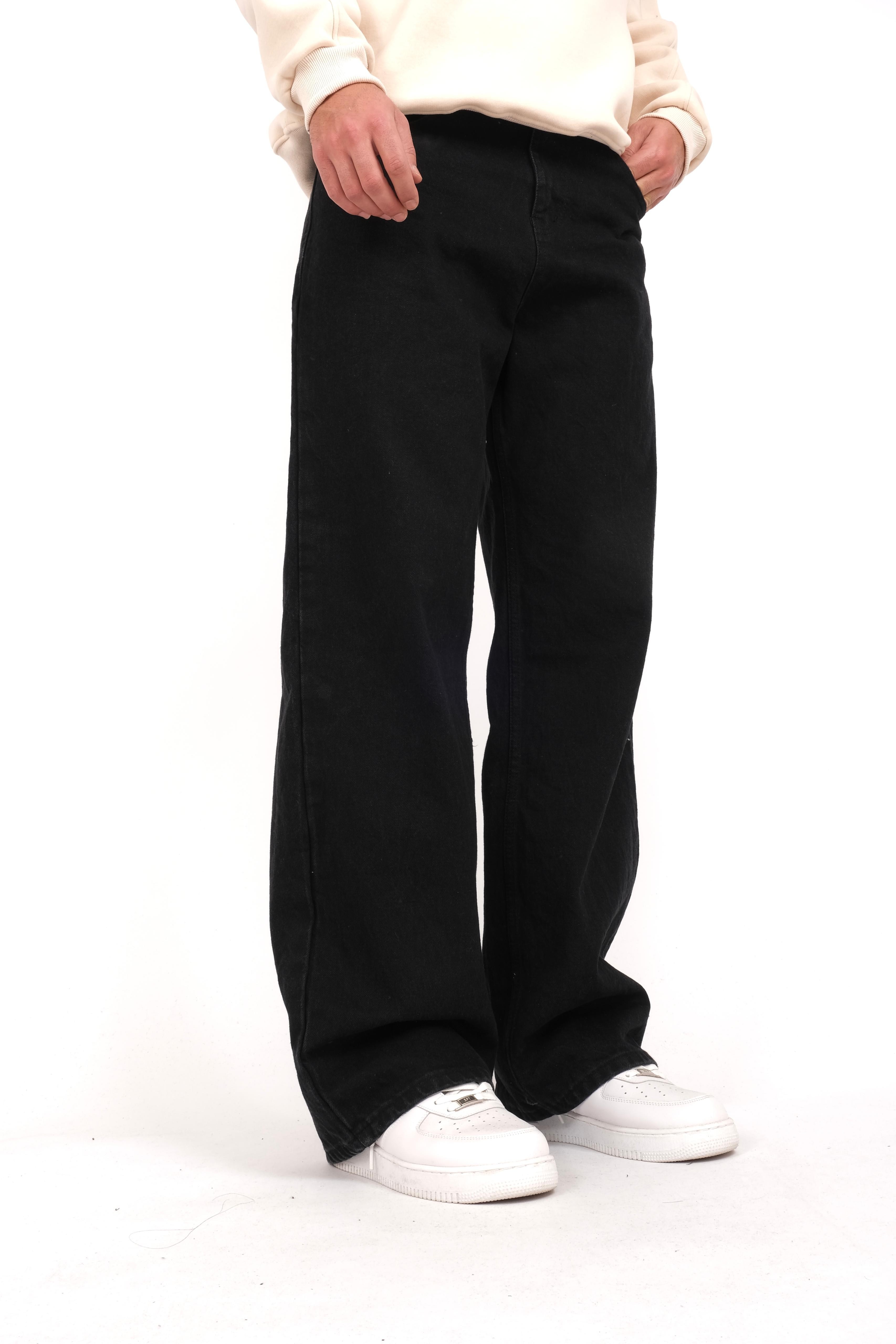 Black Basic Extra Baggy Jeans