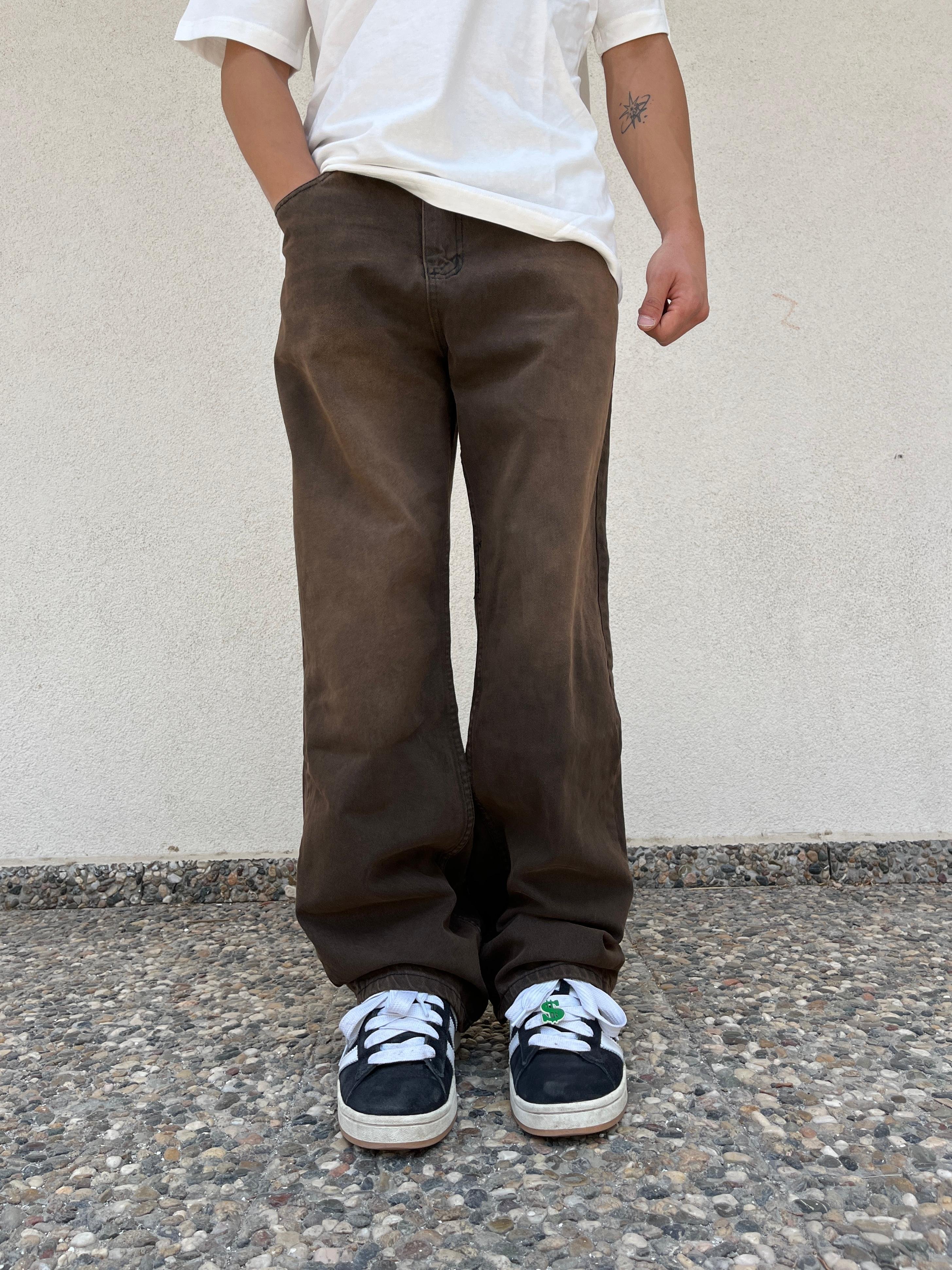 Washed Baggy Jeans - Brown