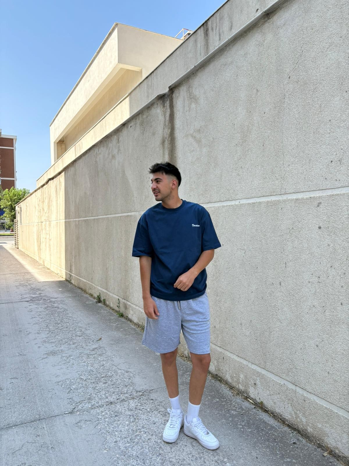 Vacation Printed Oversize T-Shirt - İndigo
