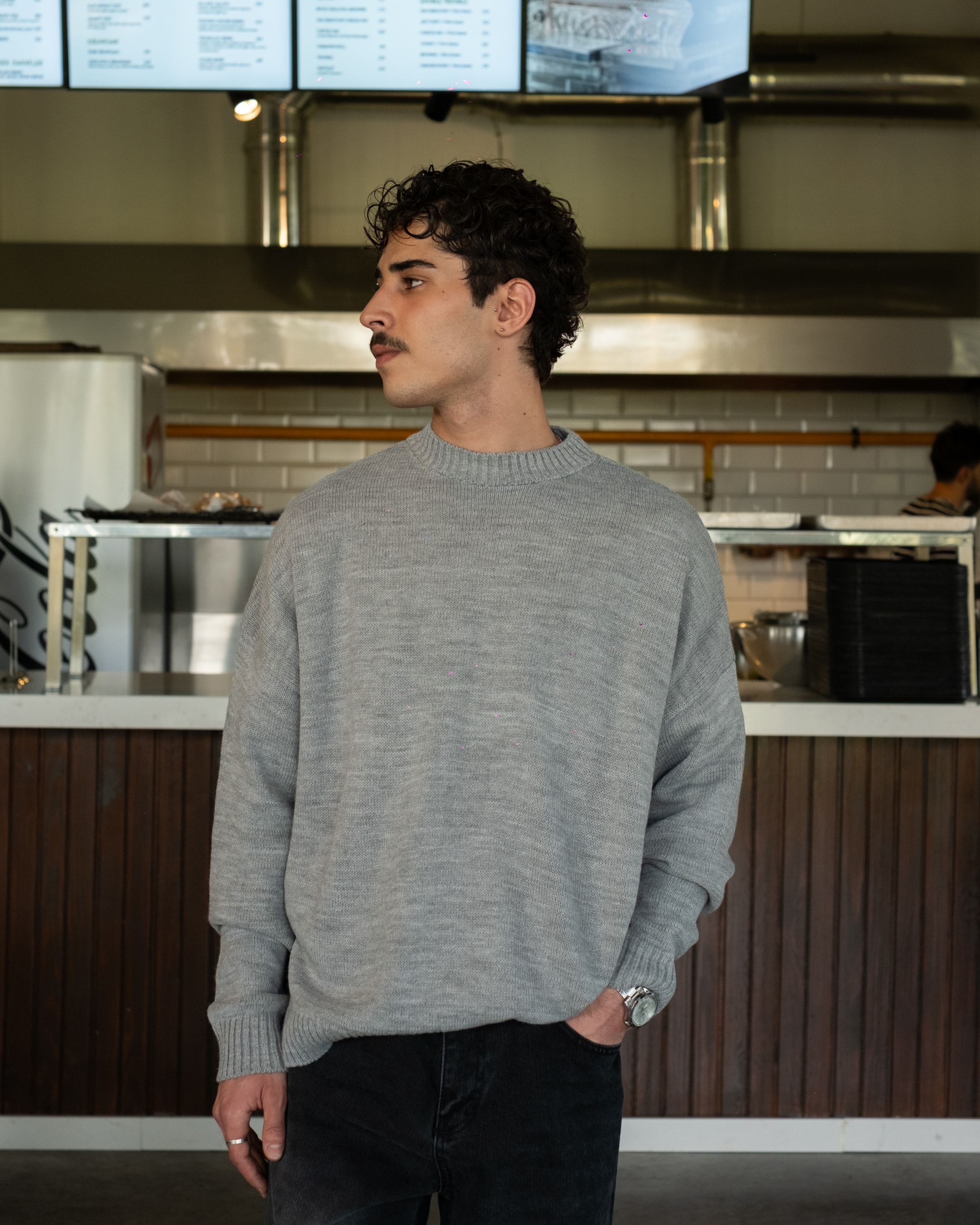 Gri Basic Oversize Triko