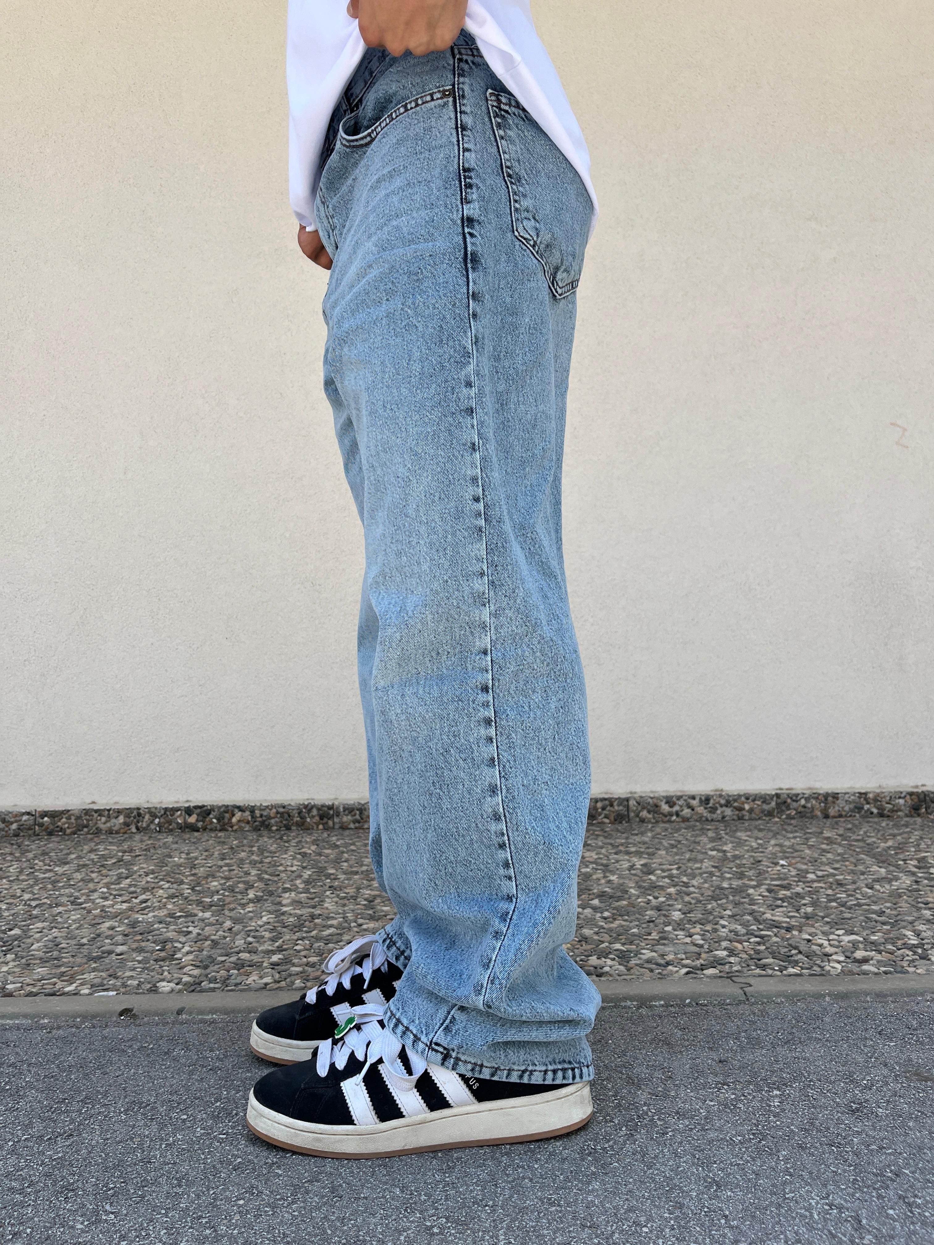 Washed Baggy Jeans - Blue