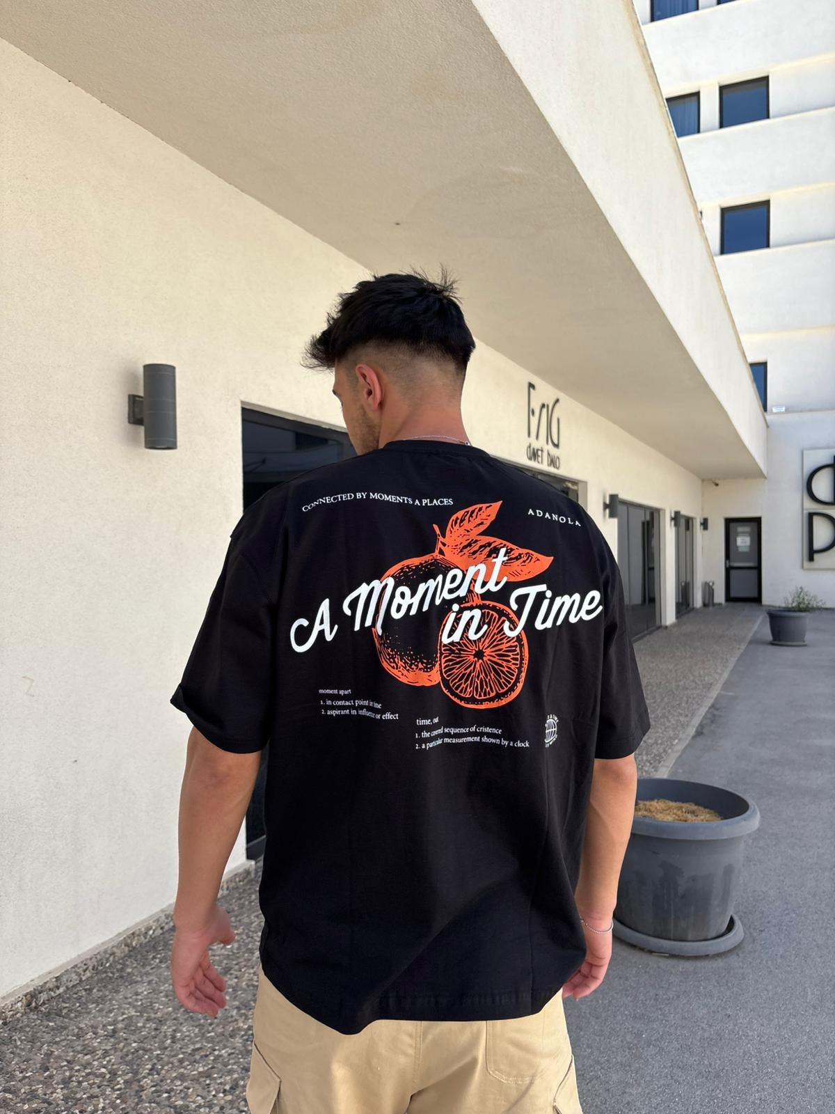 Printed Oversize Unisex T-Shirt - Siyah