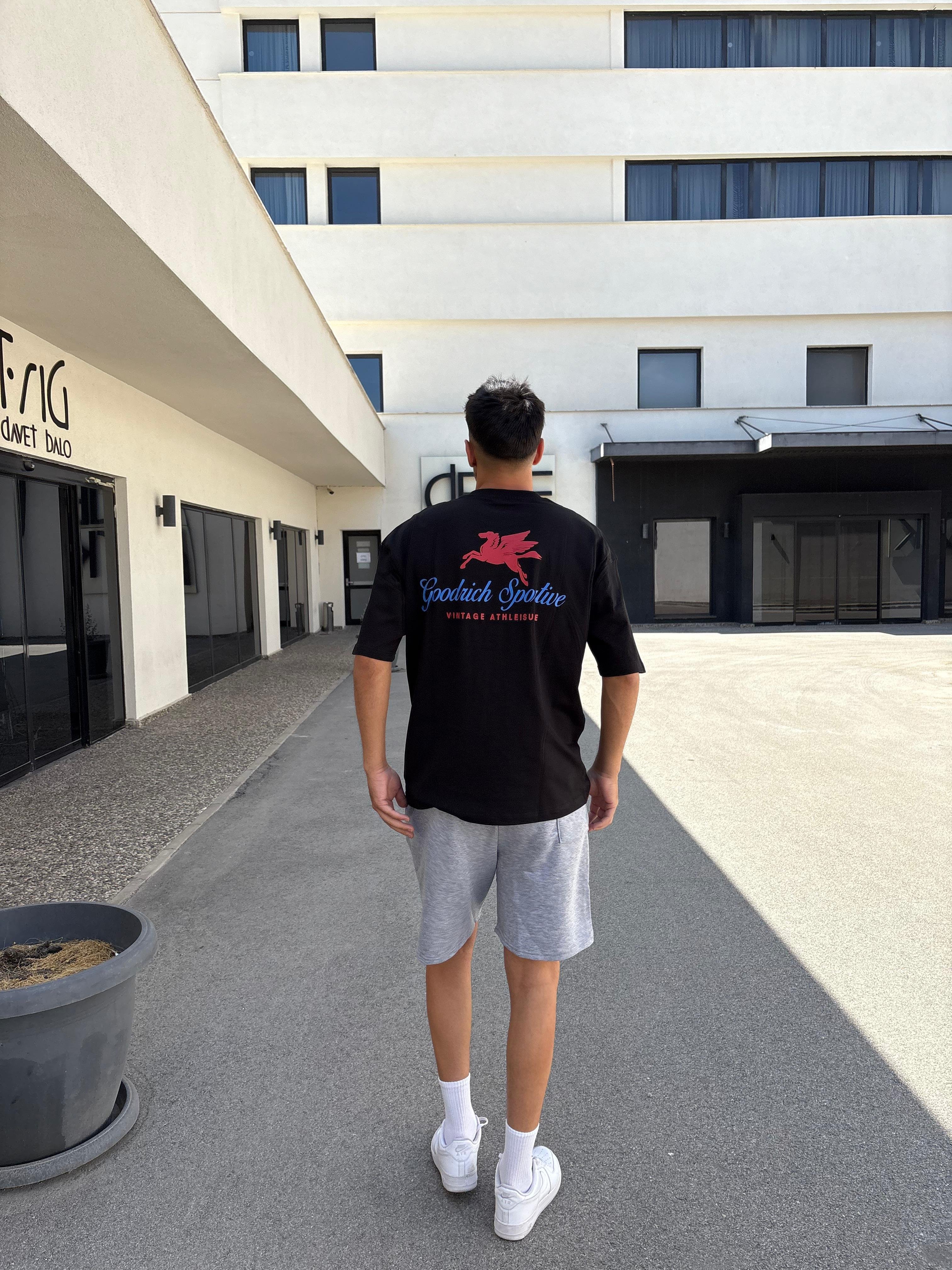 Printed Oversize Unisex T-Shirt - siyah