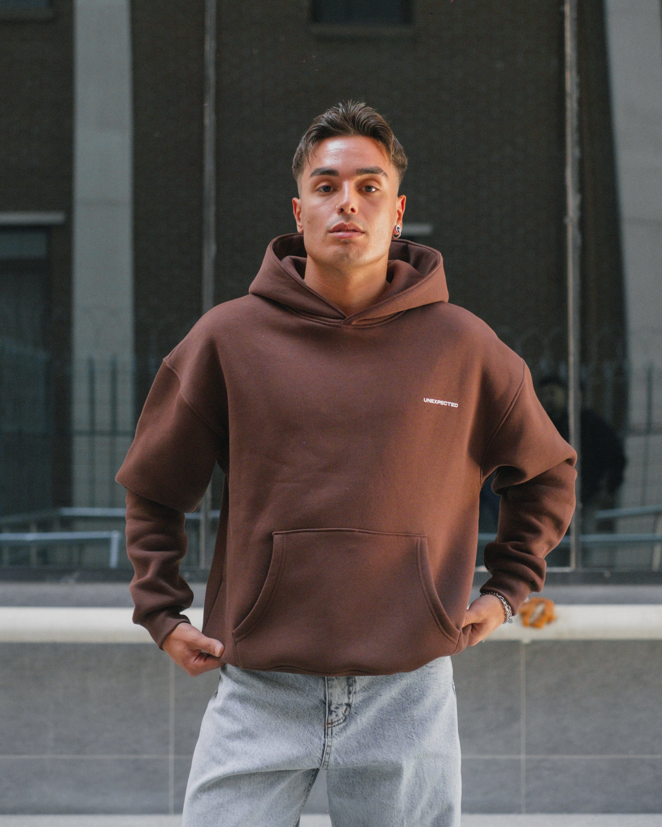 Unexpected Oversize Premium Hoodie - kahve