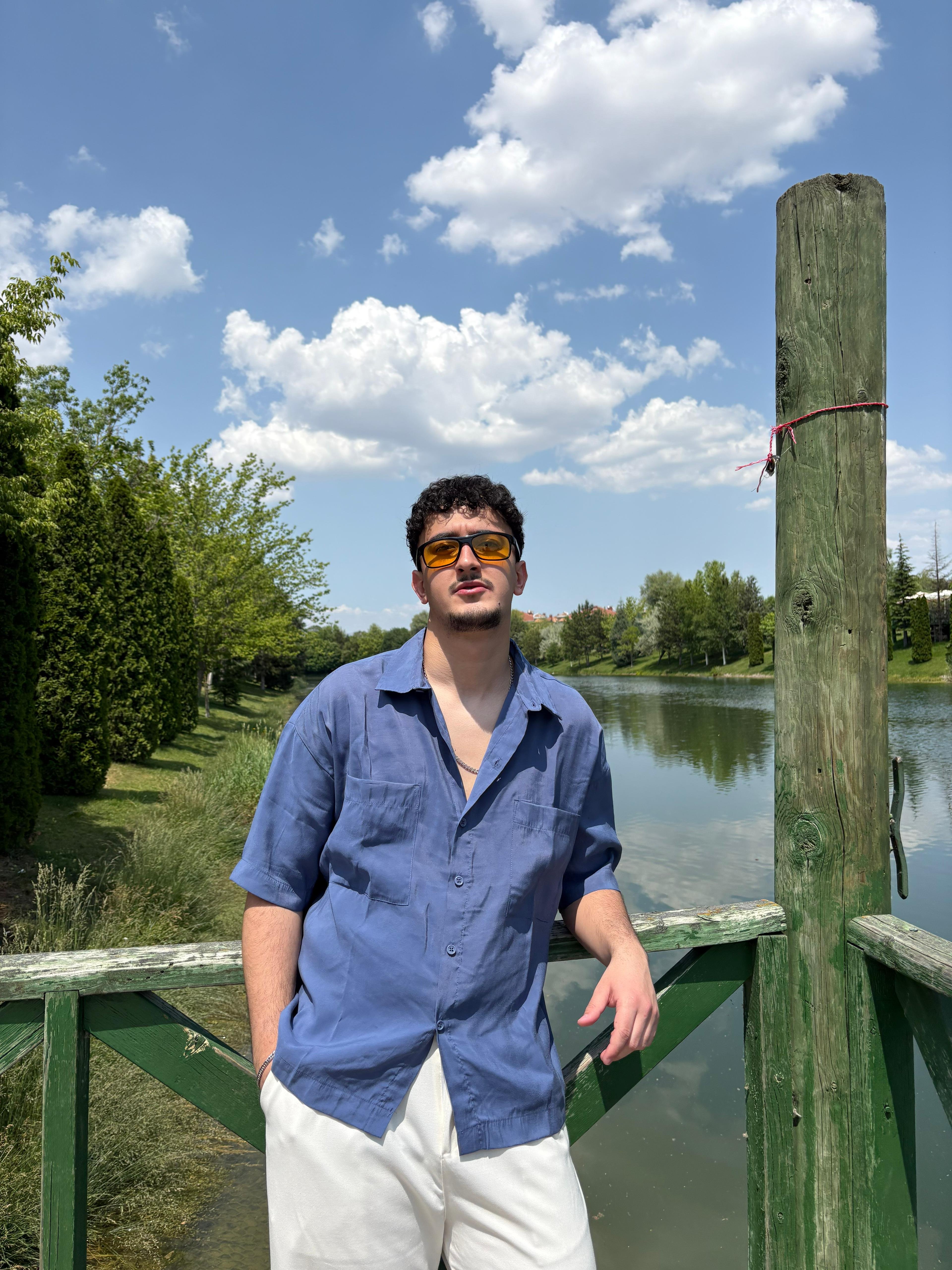 Premium Oversize Fit Modal Kumaş Gömlek - İndigo