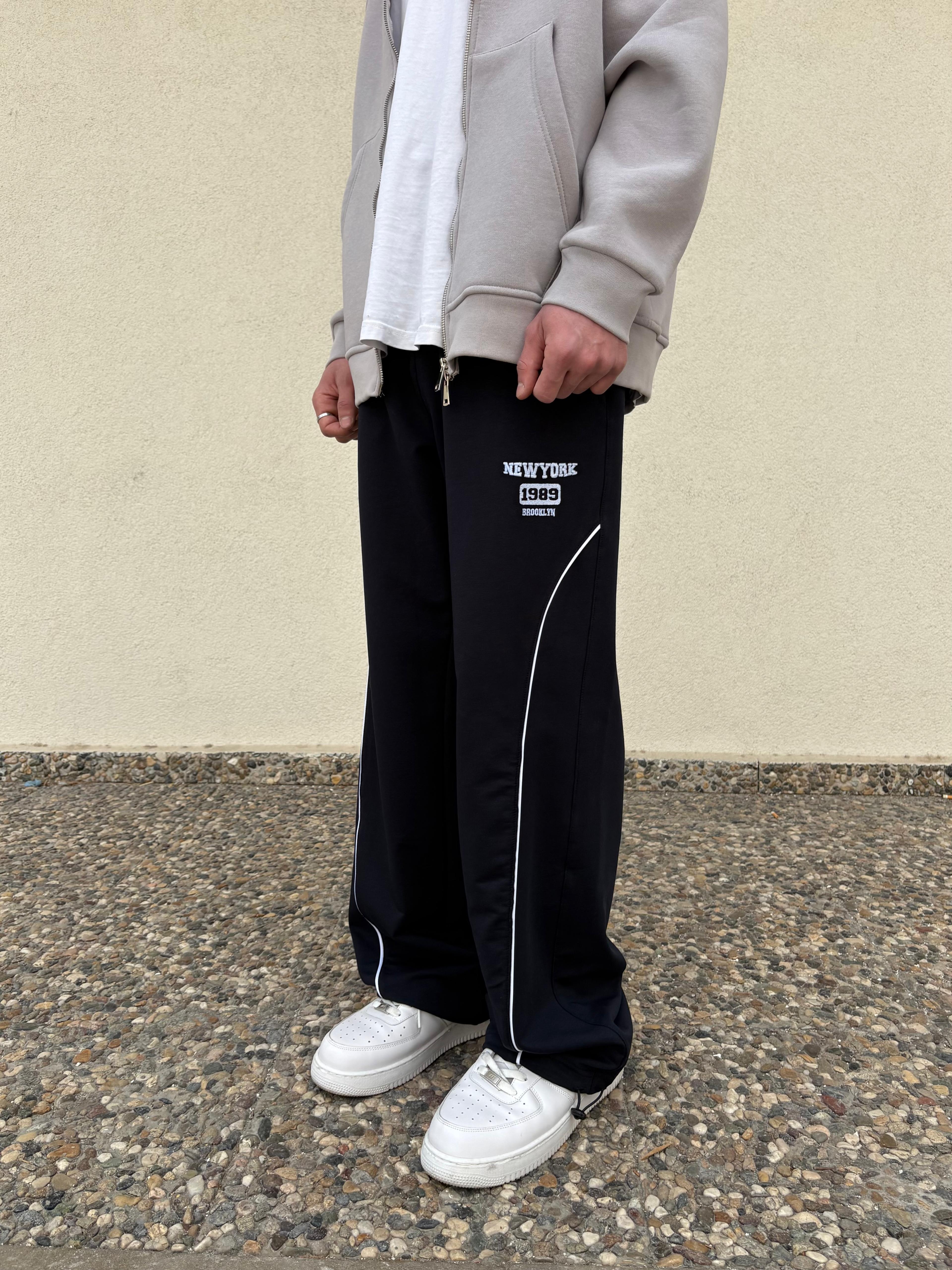 N.Y Print Baggy Sweatpants - Koyu Lacivert -Mevsimlik