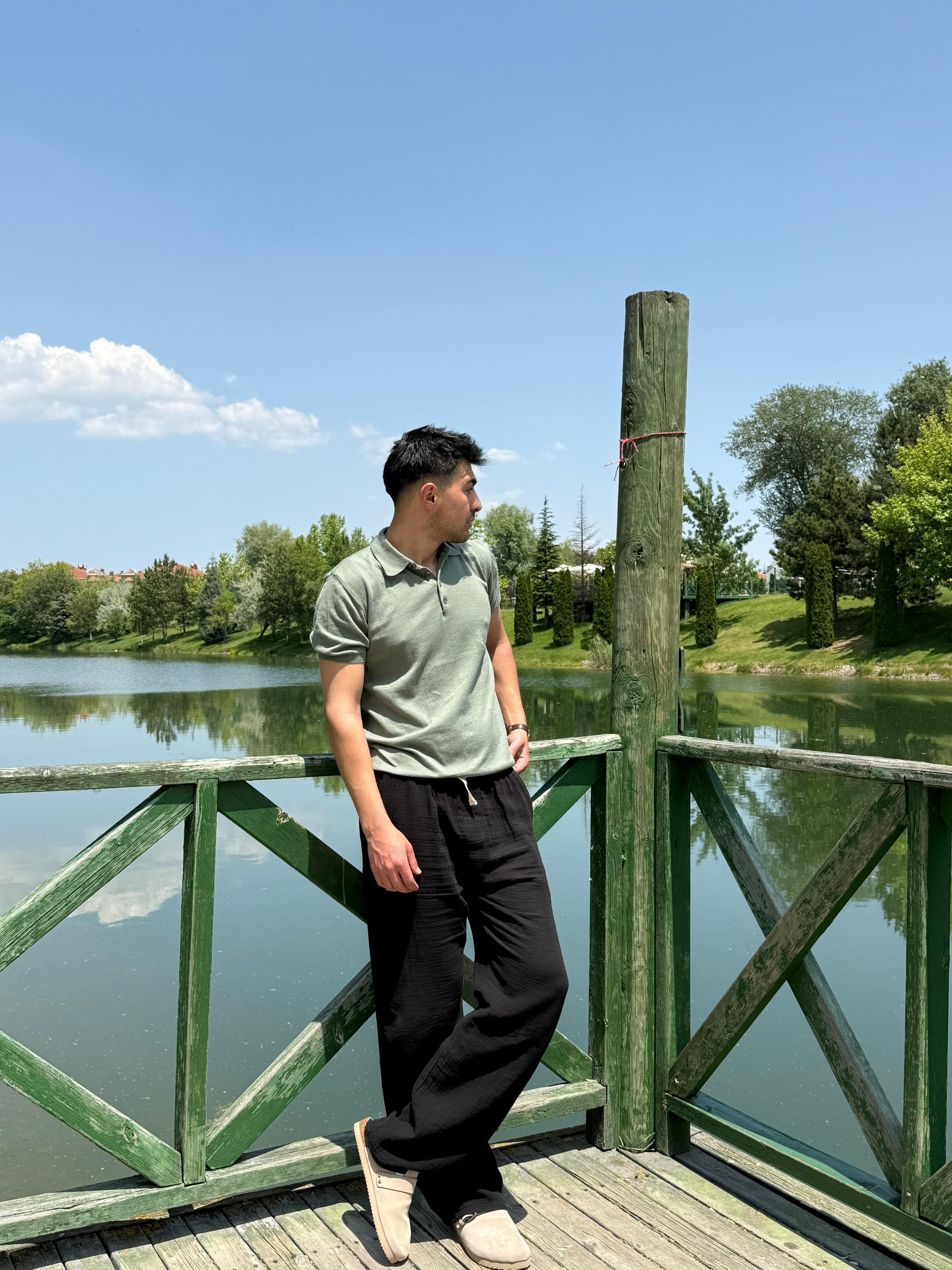 T.D. Slim Fit Basic Polo Yaka T-Shirt - Yeşil