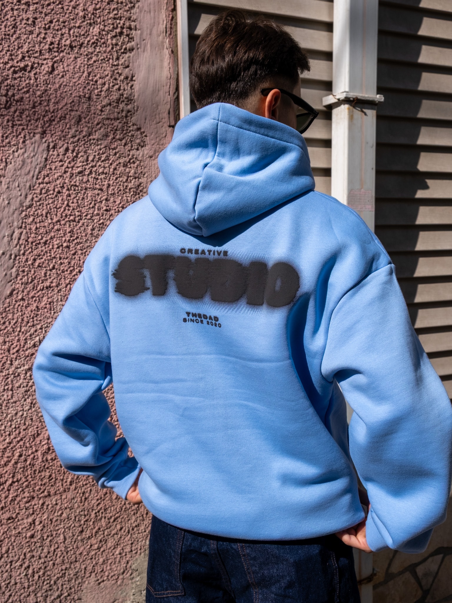 B.Blue Printed Oversize Premium Hoodie