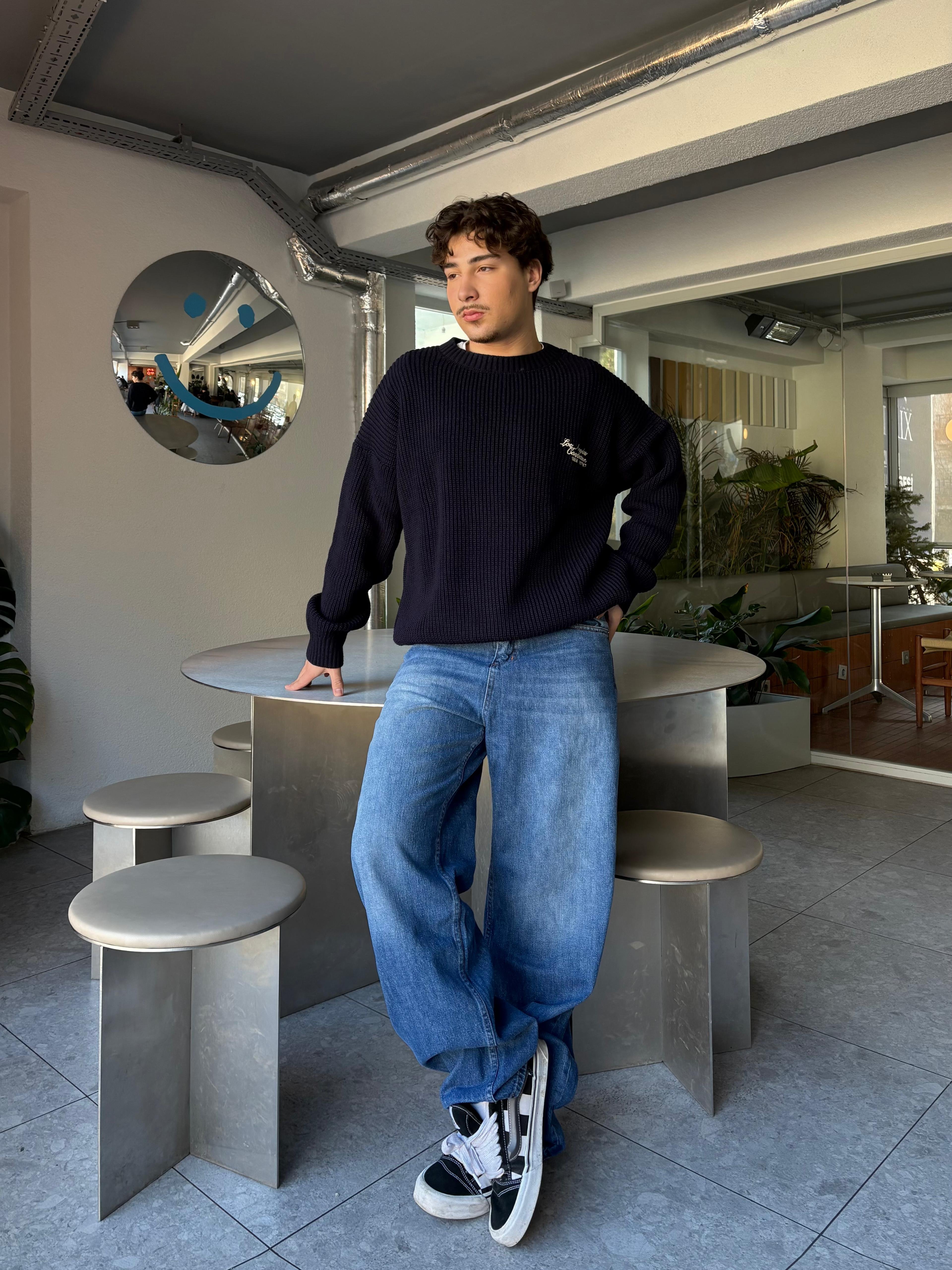 Lacivert Oversize Triko