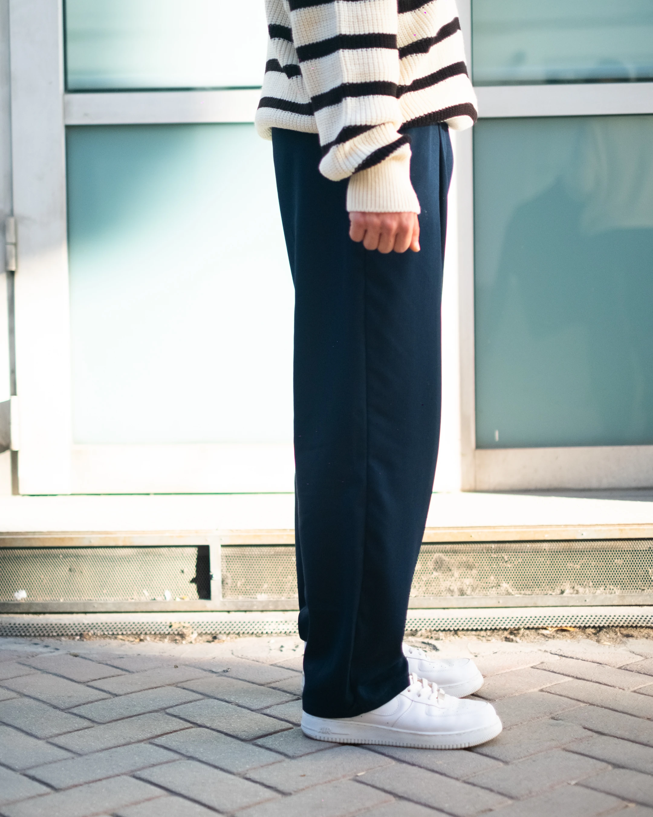 Lacivert Baggy Kumaş Pantolon Kışlık